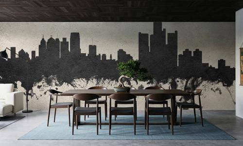 Detroit Michigan Skyline Concrete