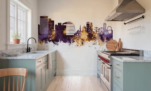 Southend-on-Sea England Skyline Purple & Gold