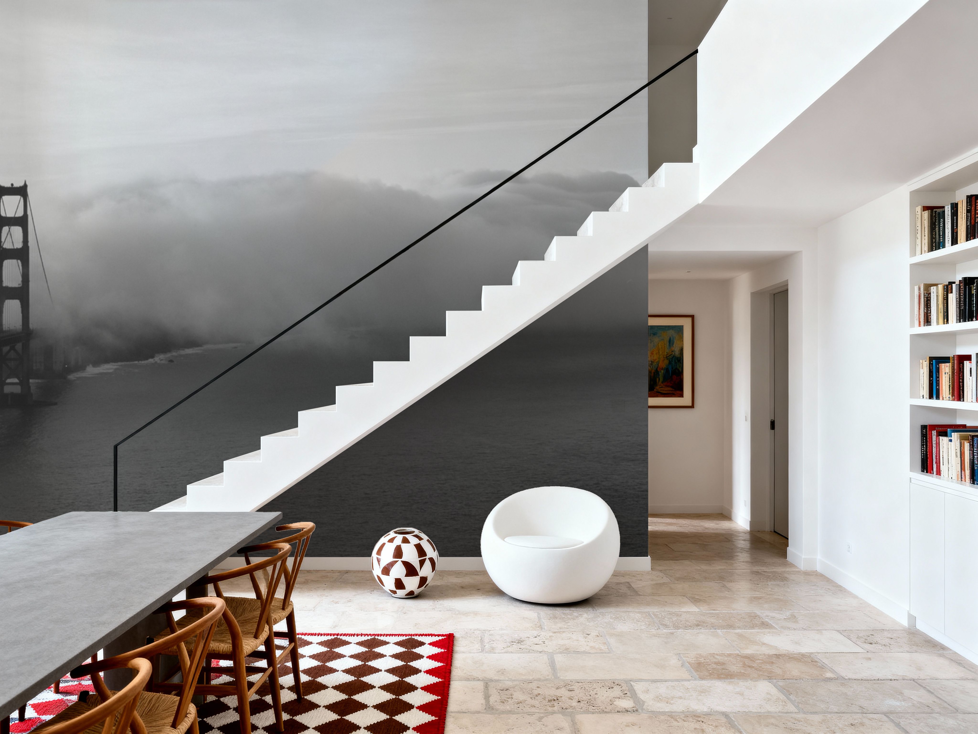 Foggy Bridge Silhouette