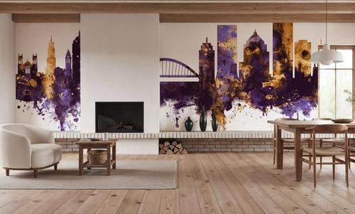 Rochester New York Skyline Purple & Gold