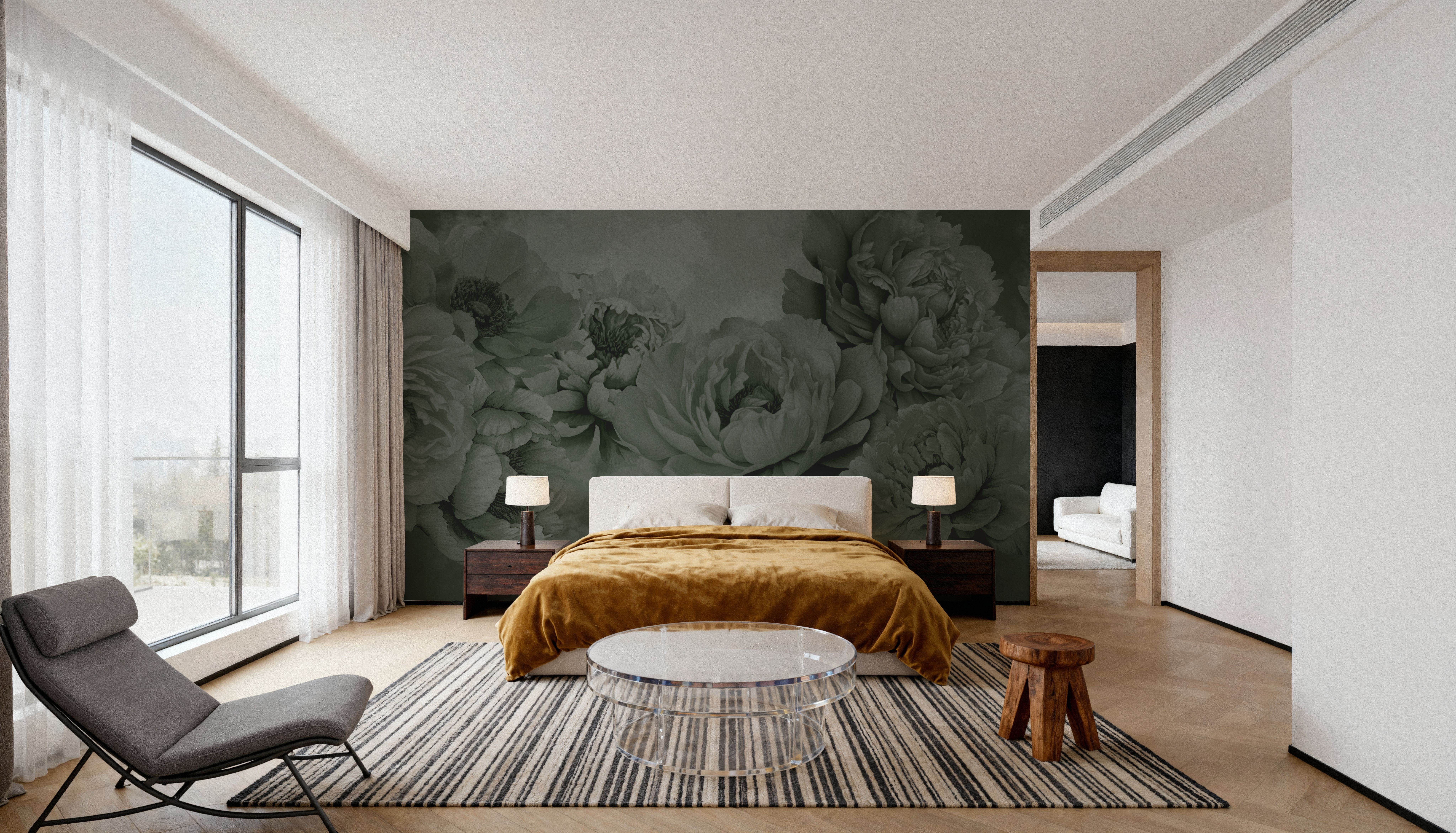 Transcendent Peony, Juniper, Wallpaper