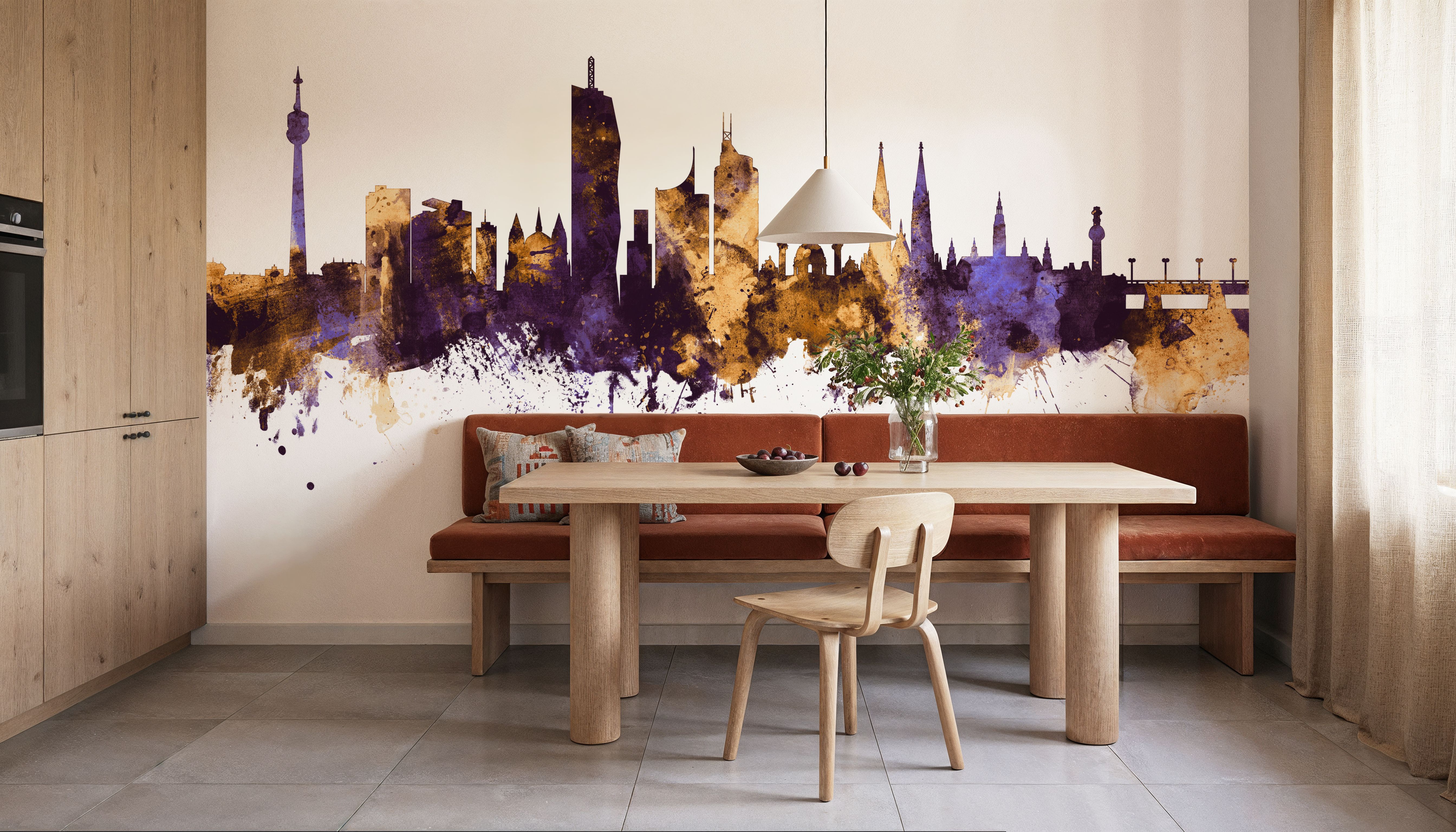 Vienna Austria Skyline Purple & Gold