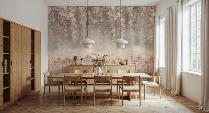 Wisteria Warm mural 100% PVC-fri och giftfri