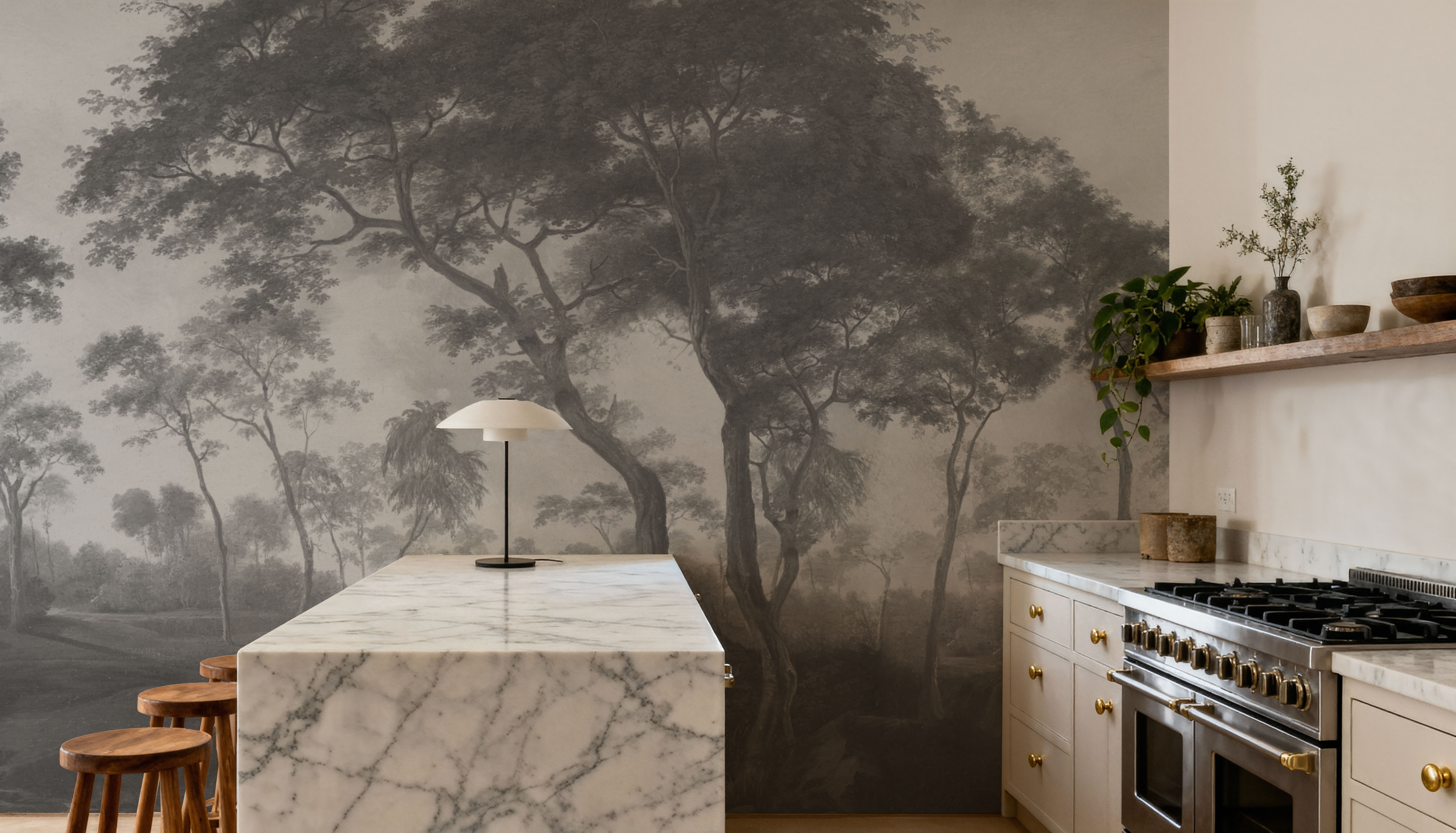 Woodland Brook, Stone, Wallpaper