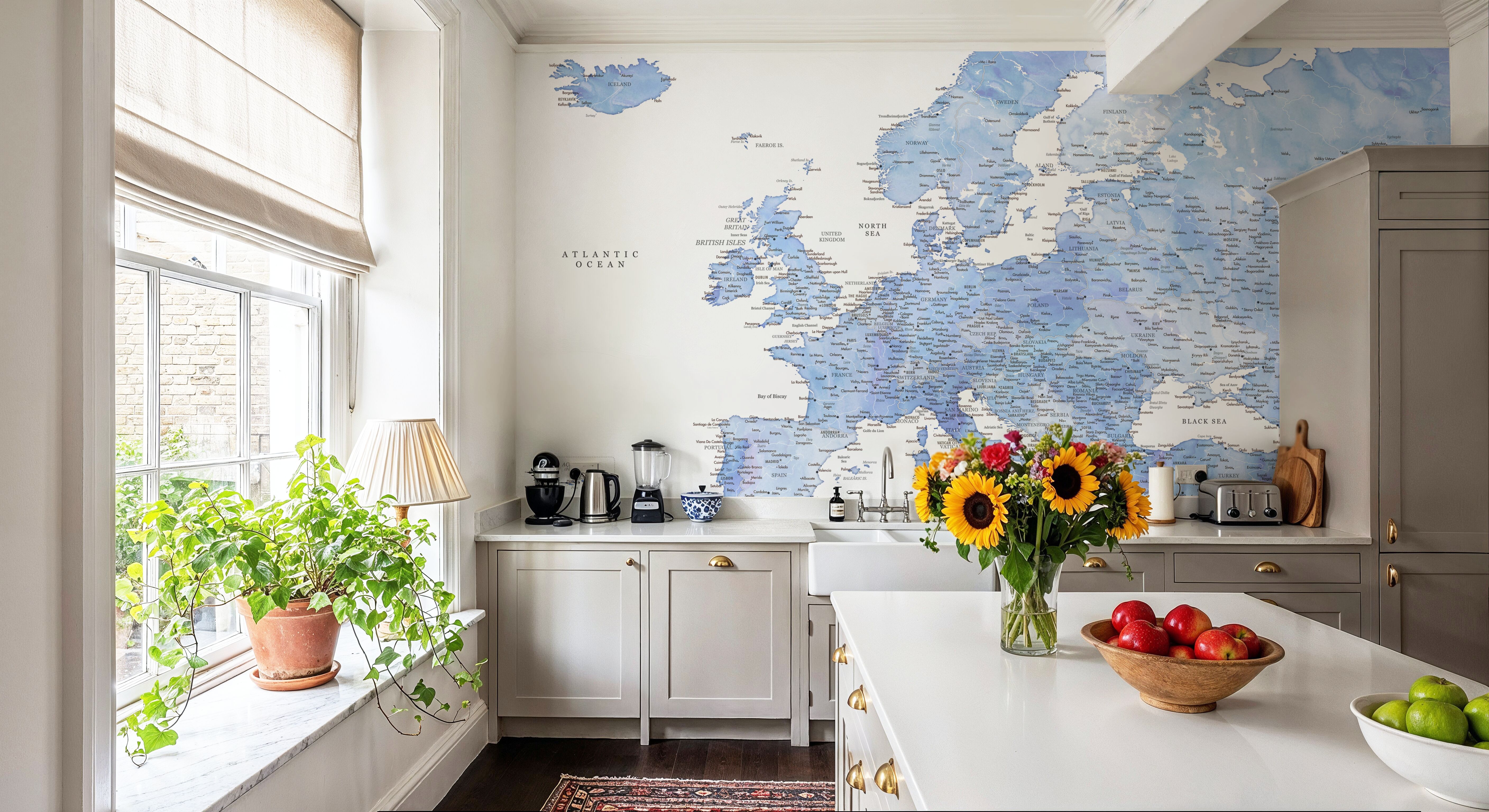 Europe Map Detailed - Josiah, Papier peint