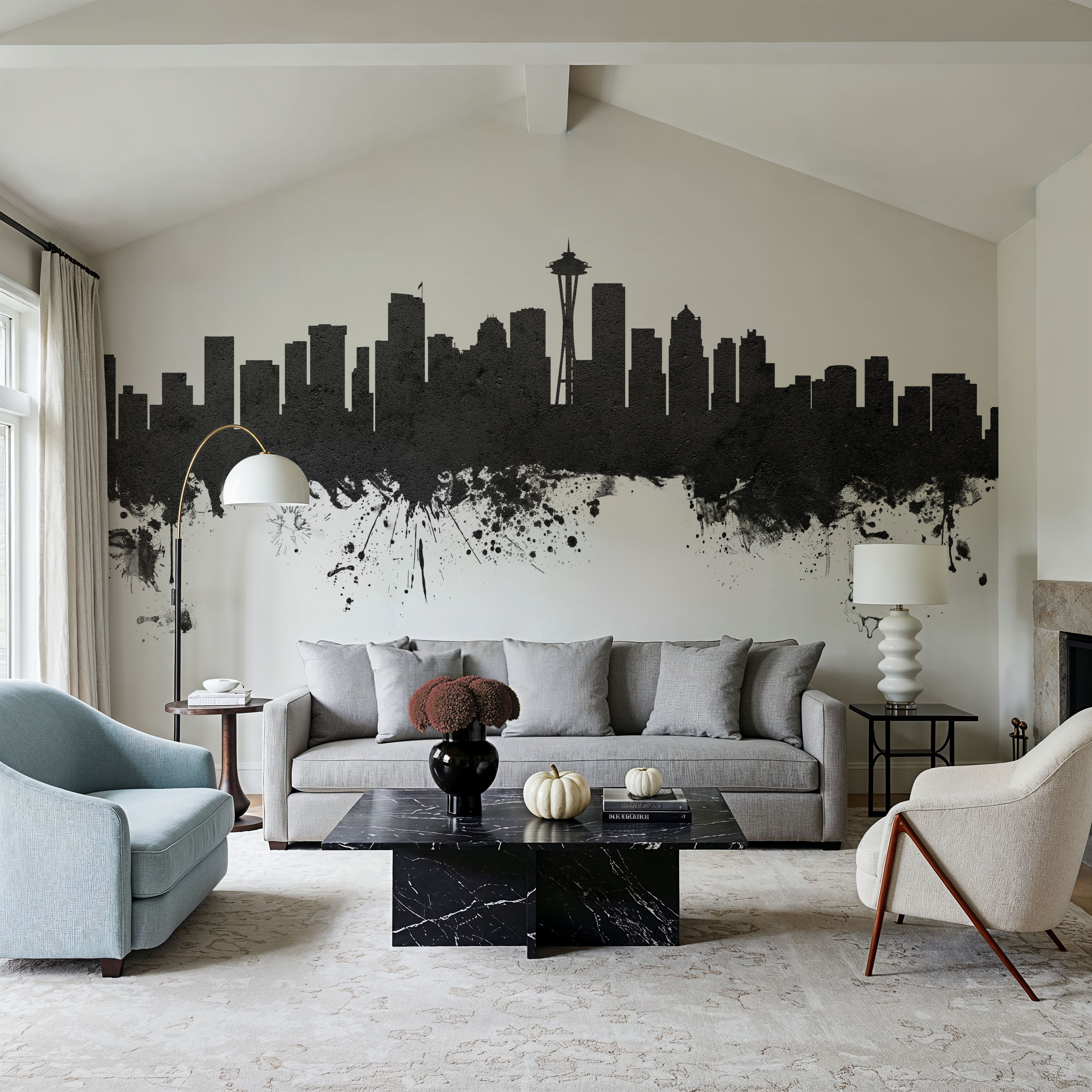 Seattle Skyline Black & White