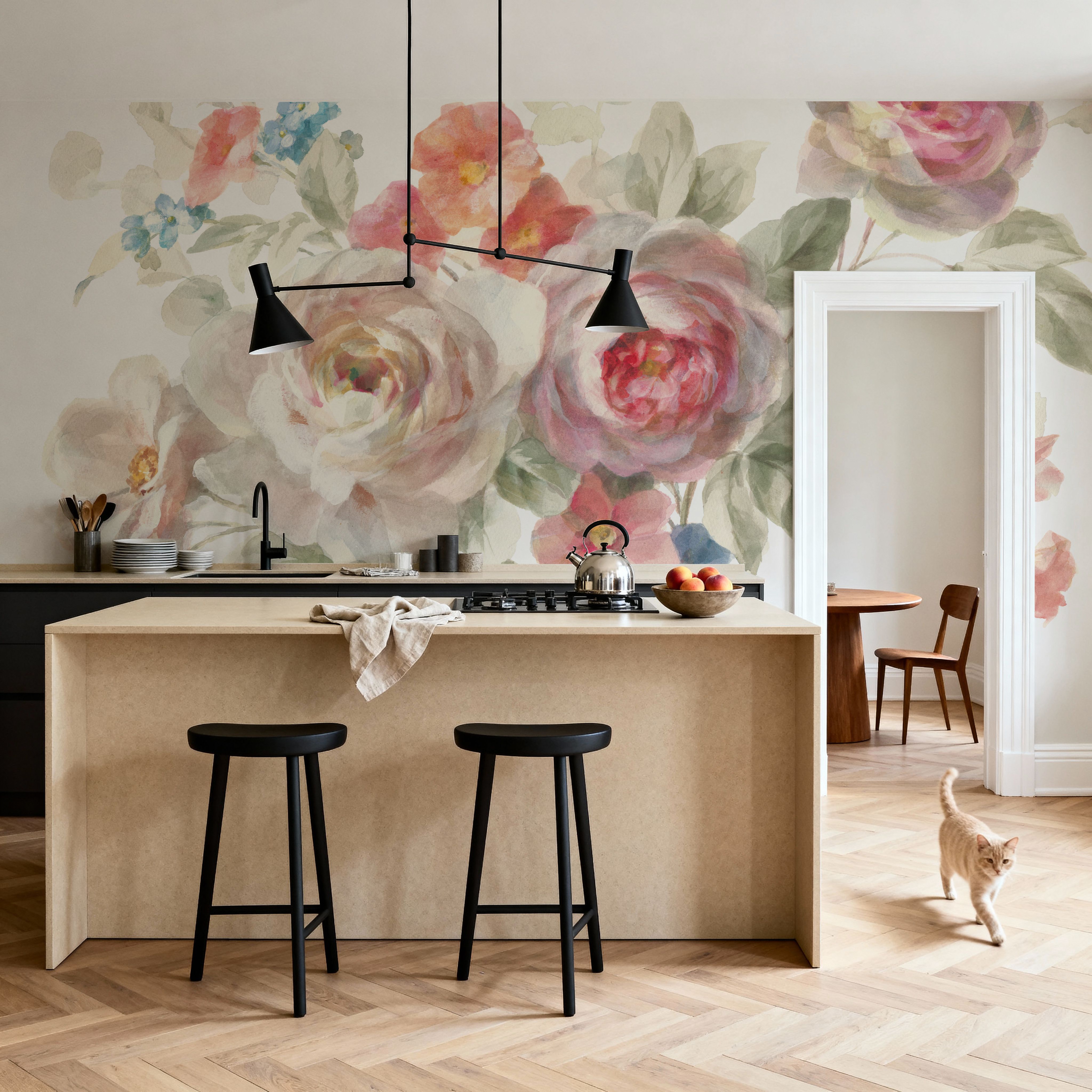 Cottage Garden on White