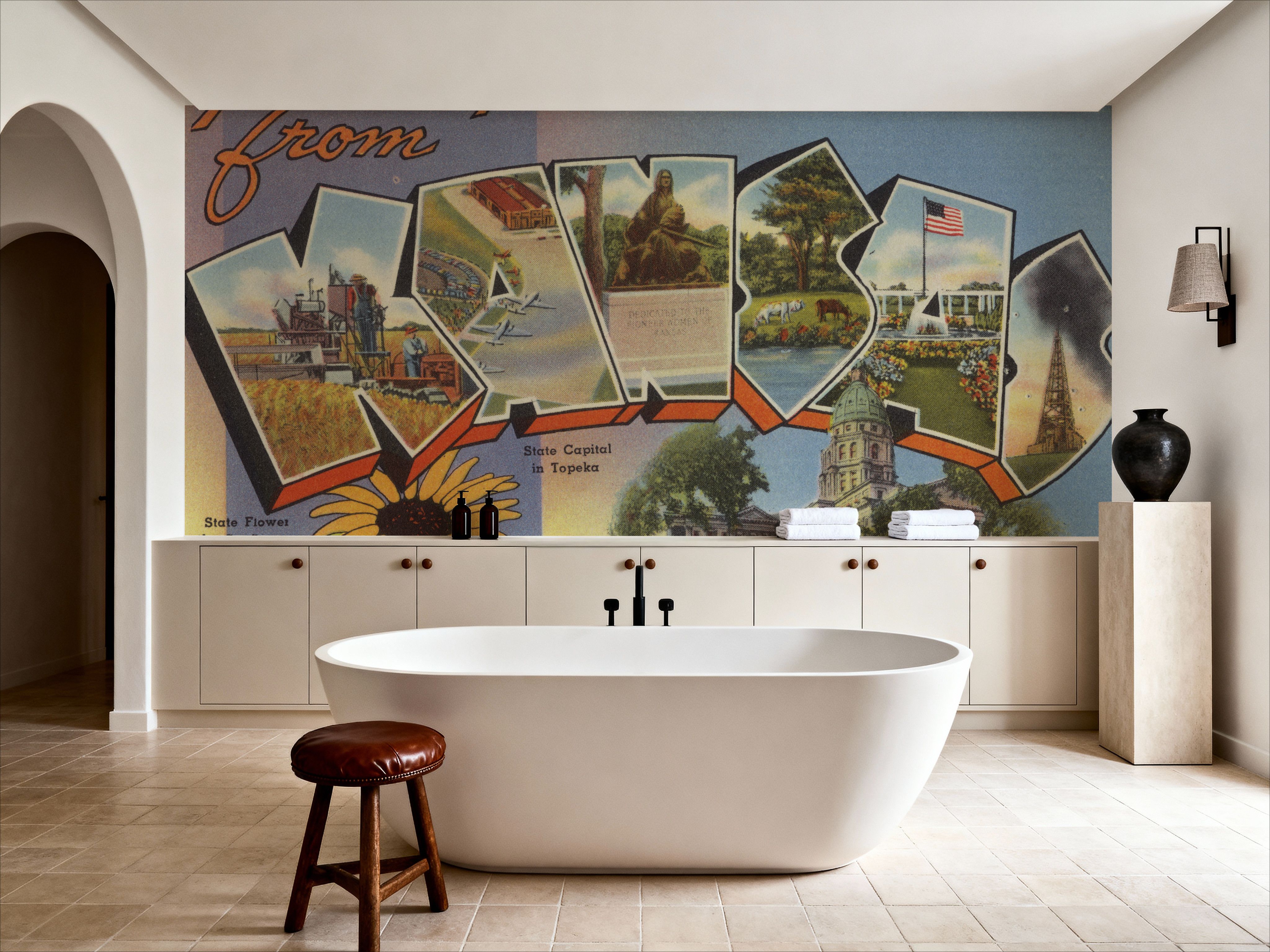 Greetings from Kansas - Screenprint Postcard