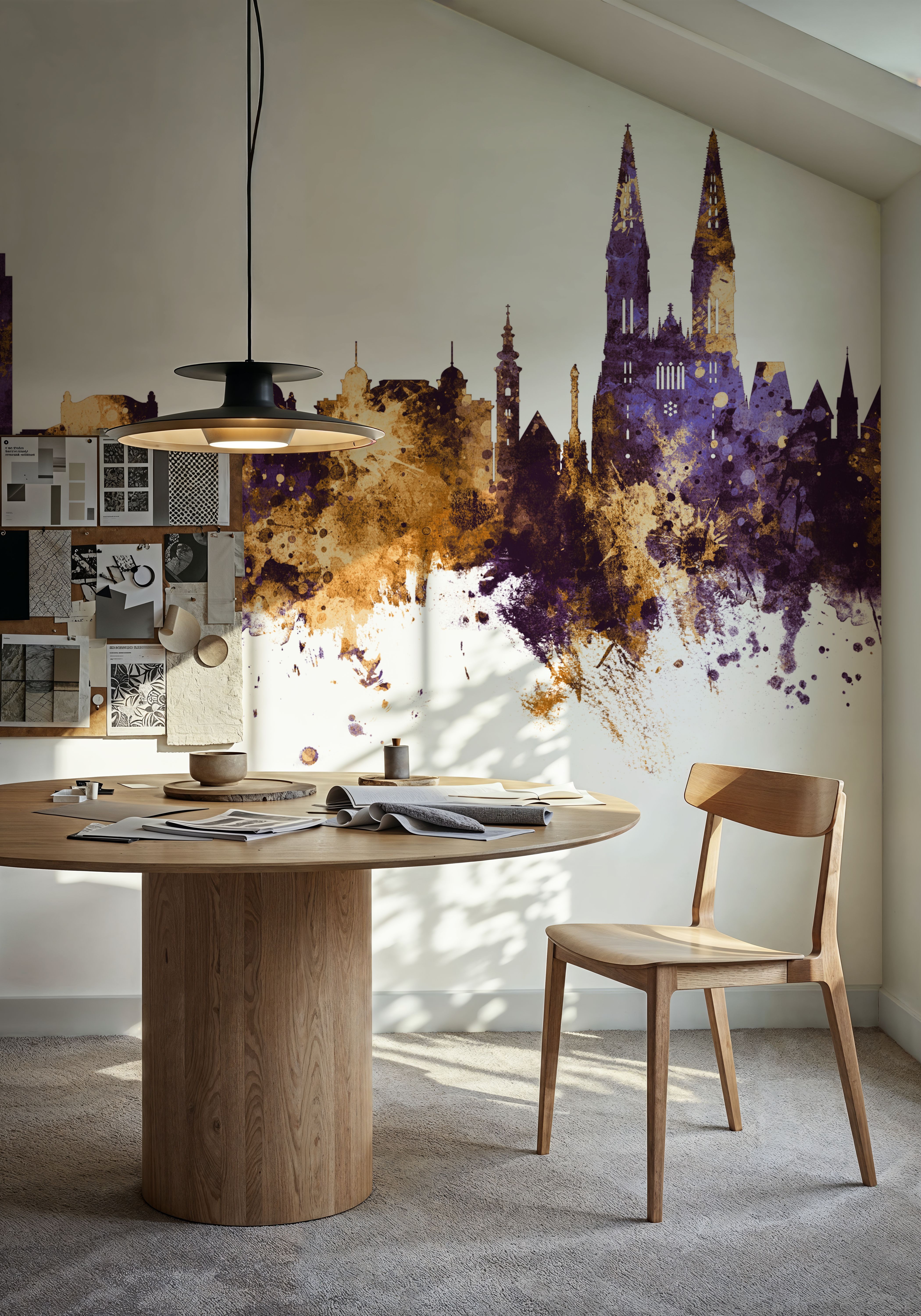 Zagreb Croatia Skyline Purple & Gold