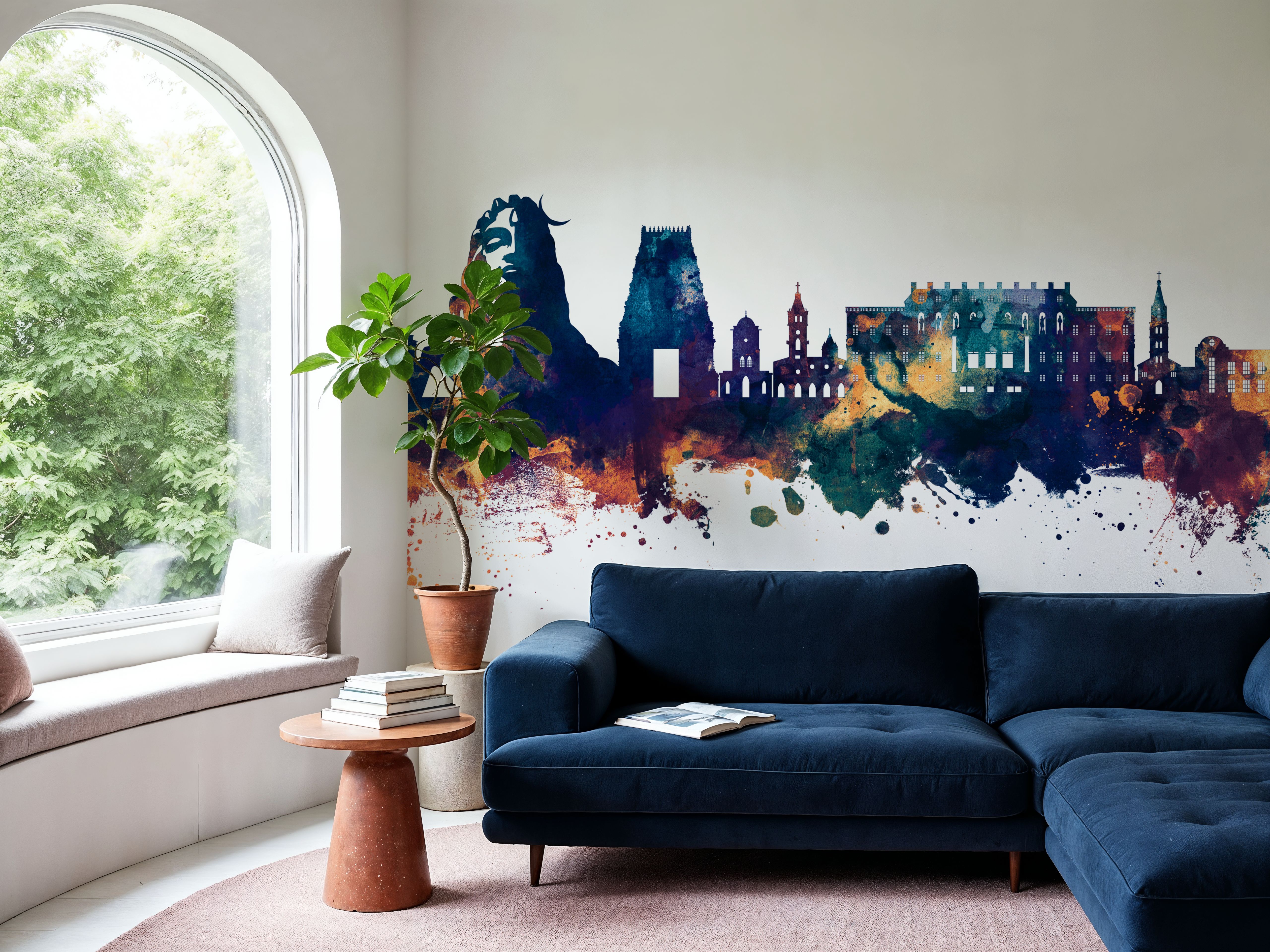 Coimbatore India Skyline Blue & Bronze