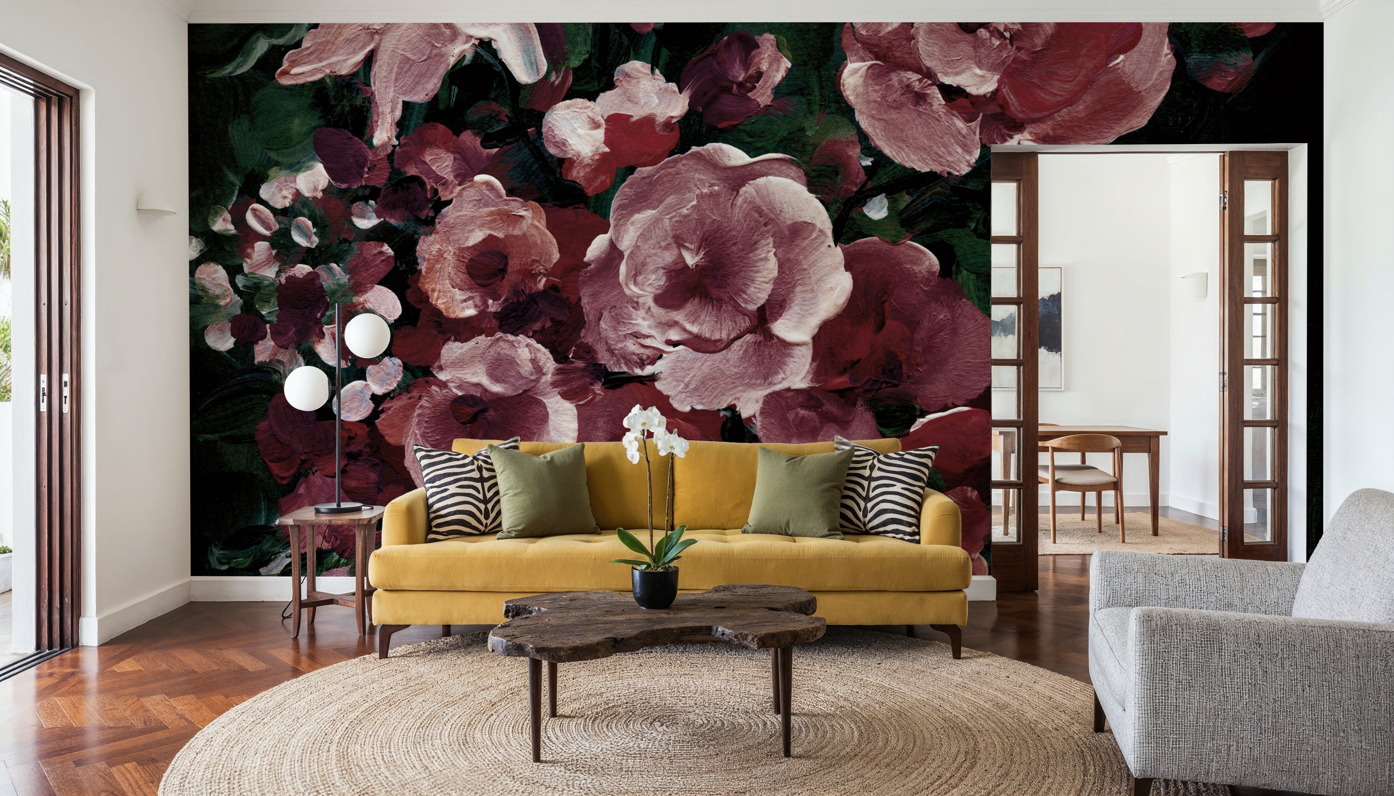 Botanical Elegance Burgundy I, Wallpaper