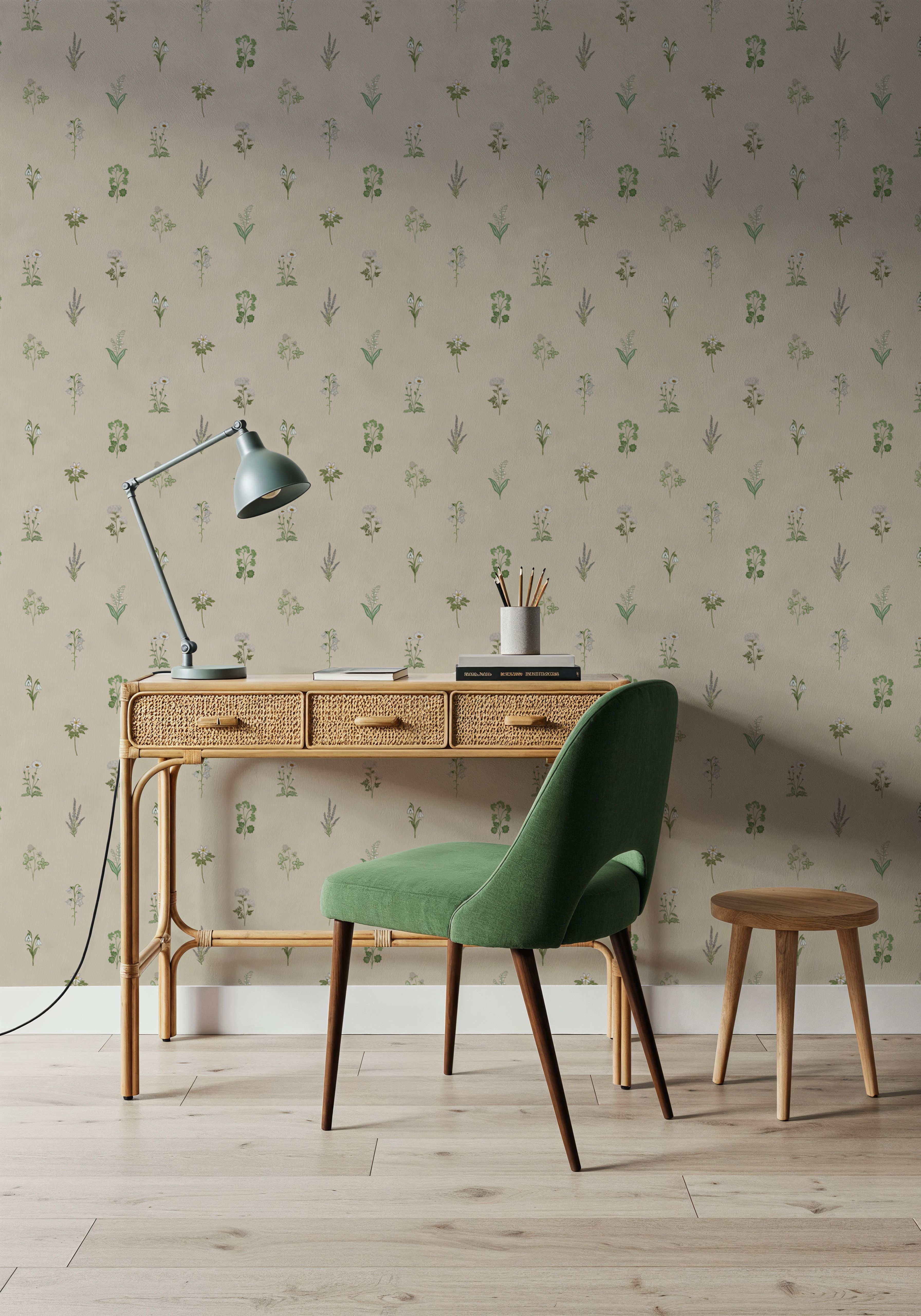 Nordic Flora Ivory, Light Beige