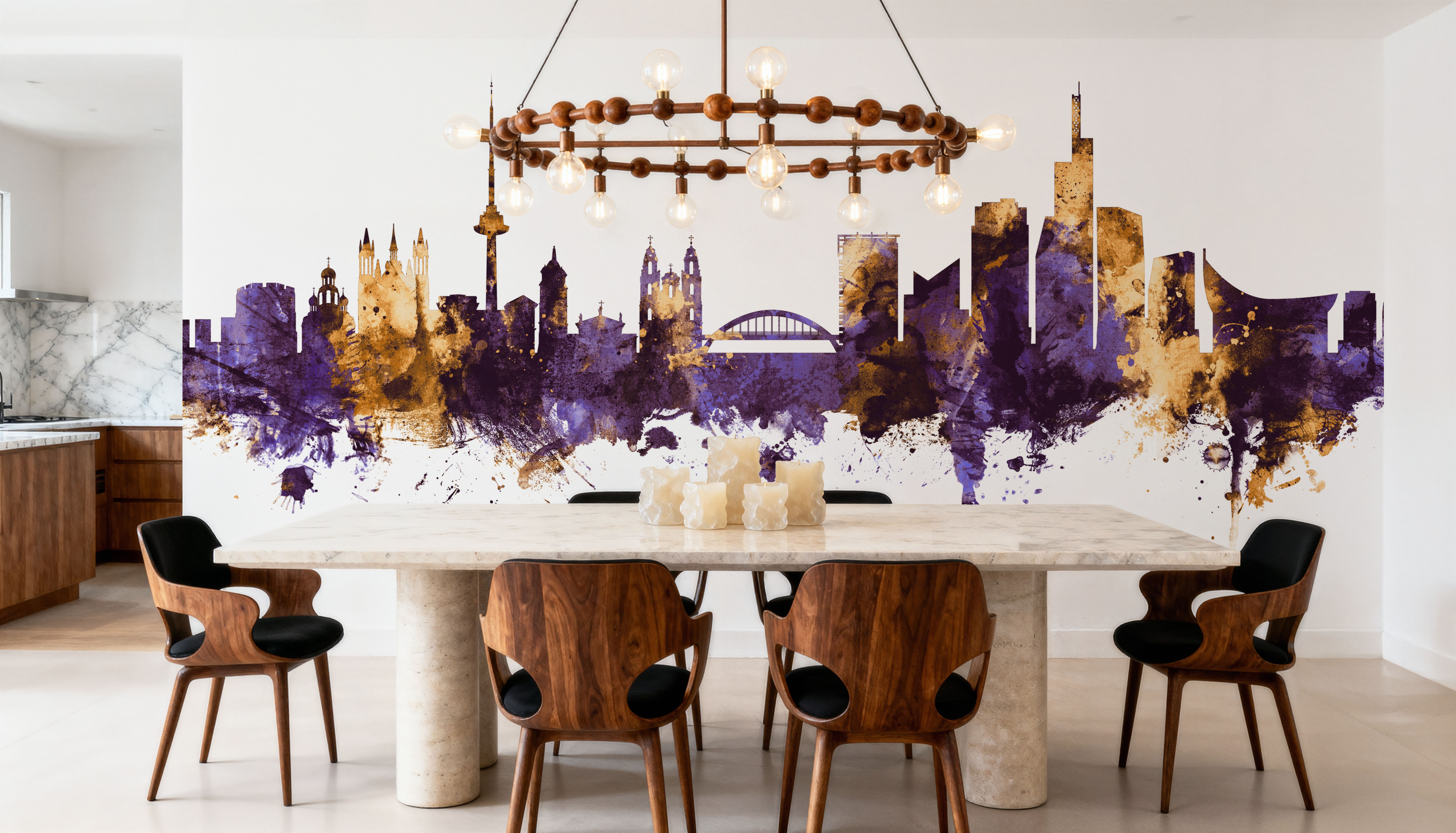 Vilnius Lithuania Skyline Purple & Gold