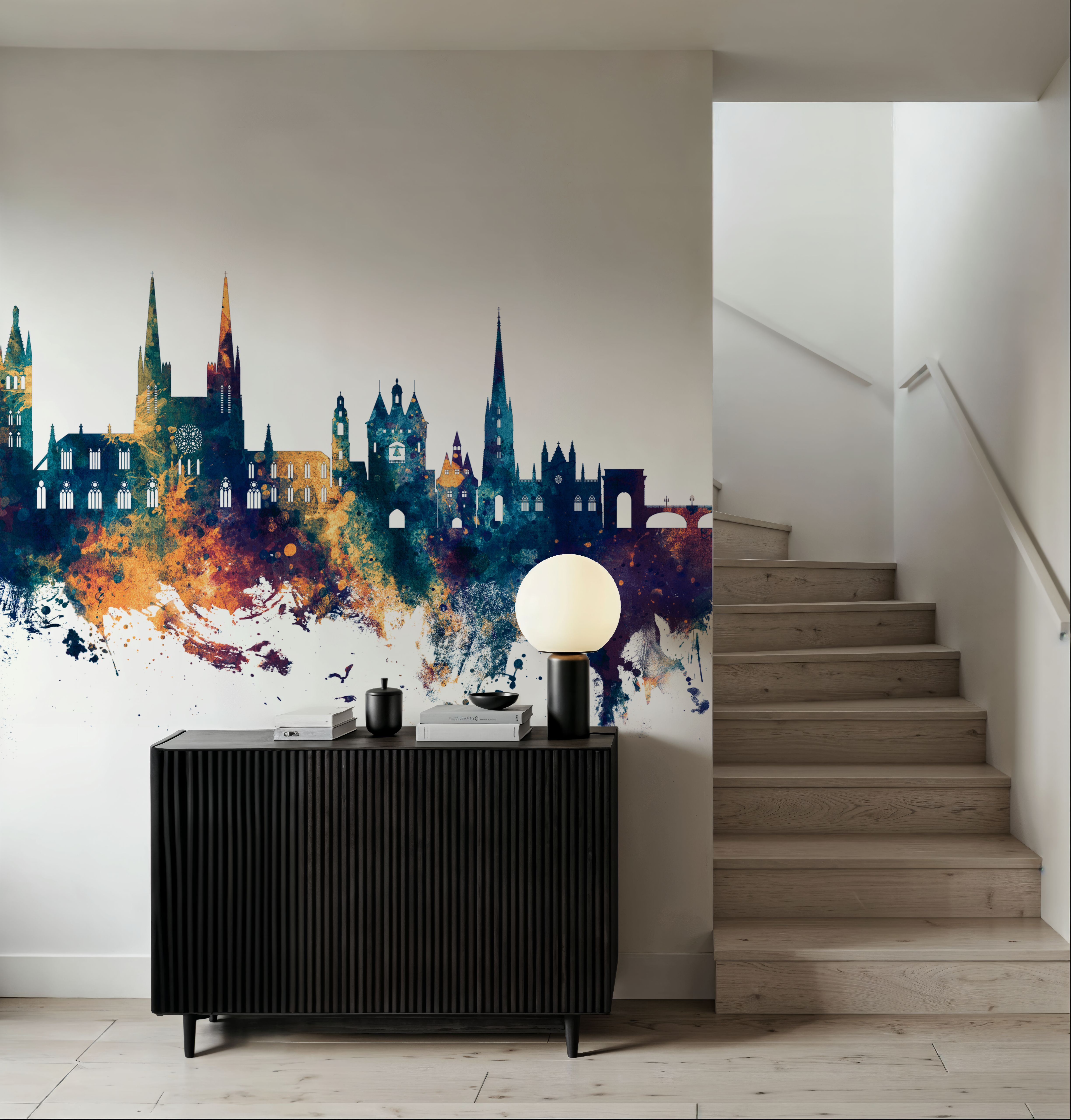 Bordeaux France Skyline Blue & Bronze