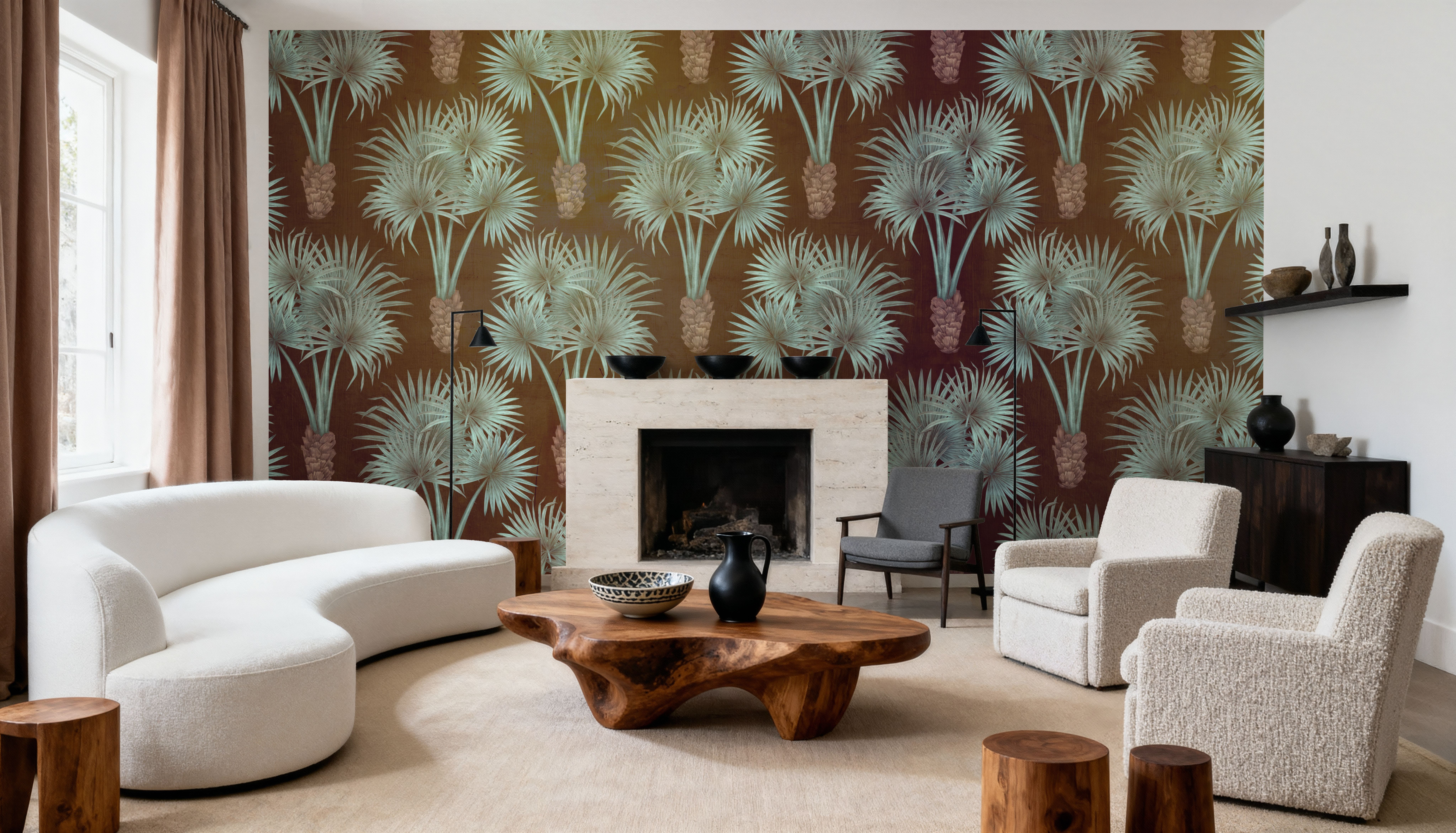 Wall Mural - Elephant Ear Tree, Brown - Bedroom - Wallism US - Premium, Textured or Peel & Stick