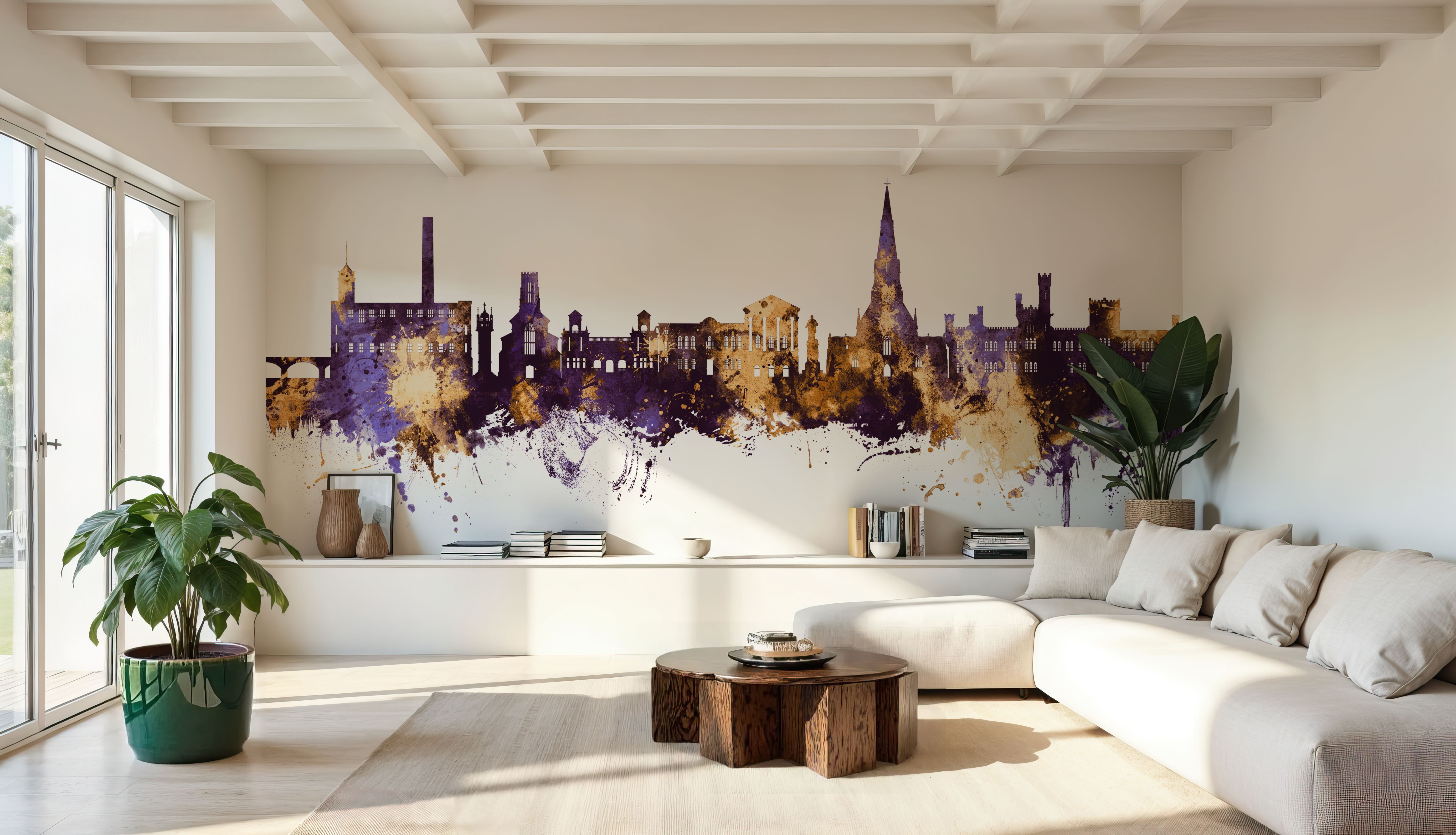 Bury England Skyline Purple & Gold