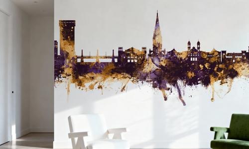 San Sebastian Spain Skyline Purple & Gold