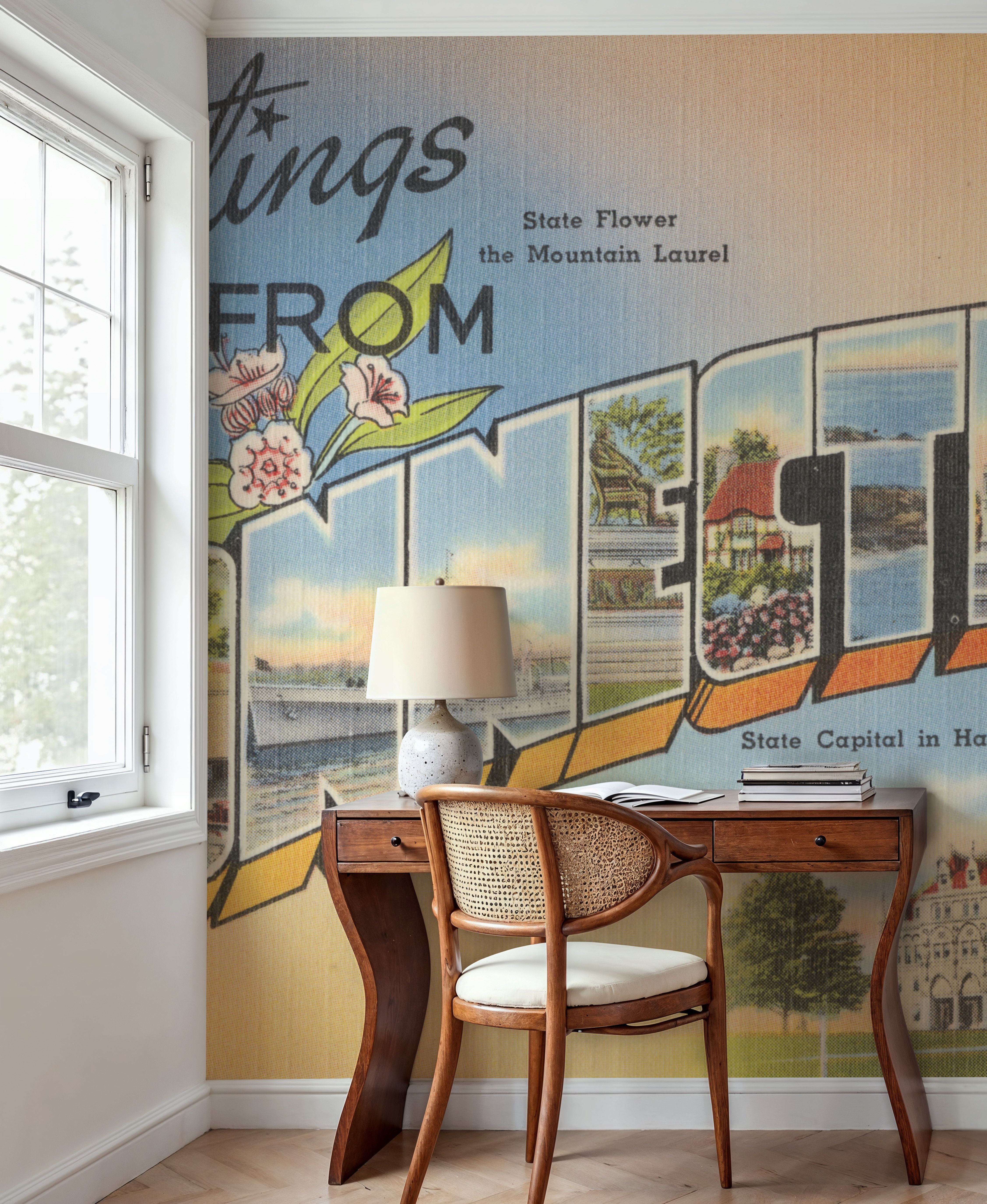 Greetings from Connecticut - Screenprint Postcard