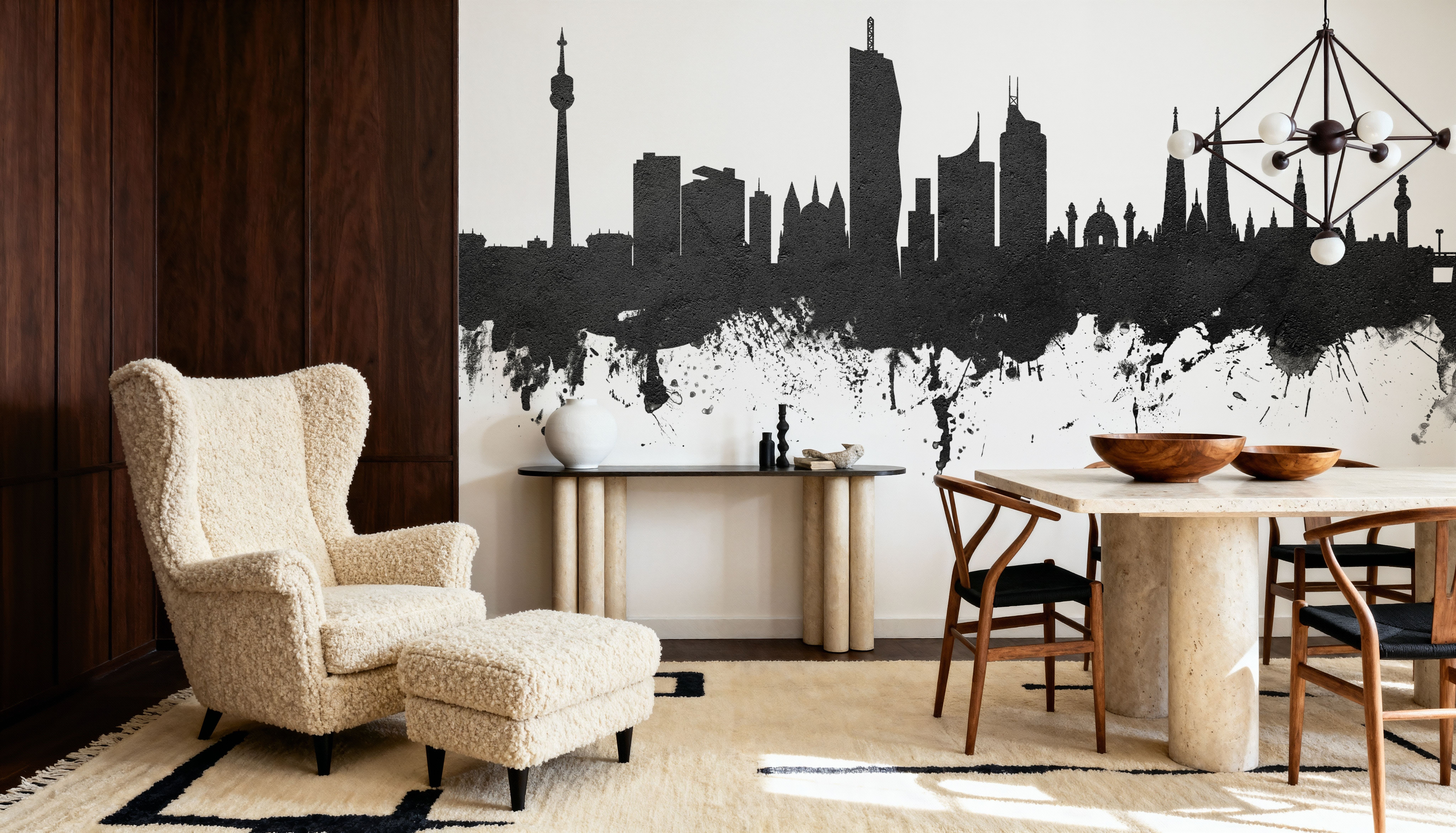 Vienna Austria Skyline Black & White