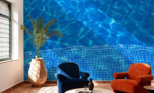 Blue Tiles Swimming