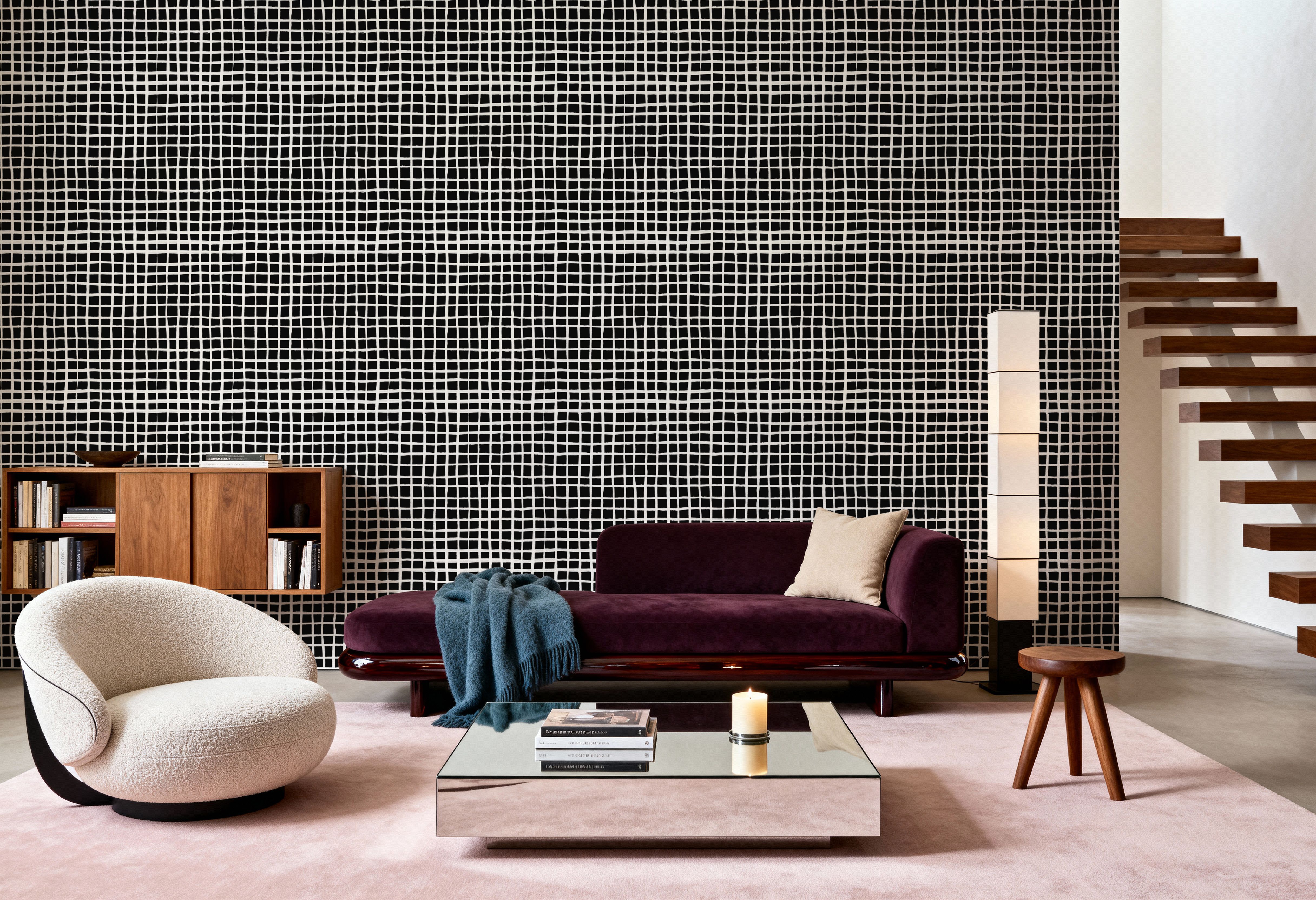 Griddy White Black, Wallpaper