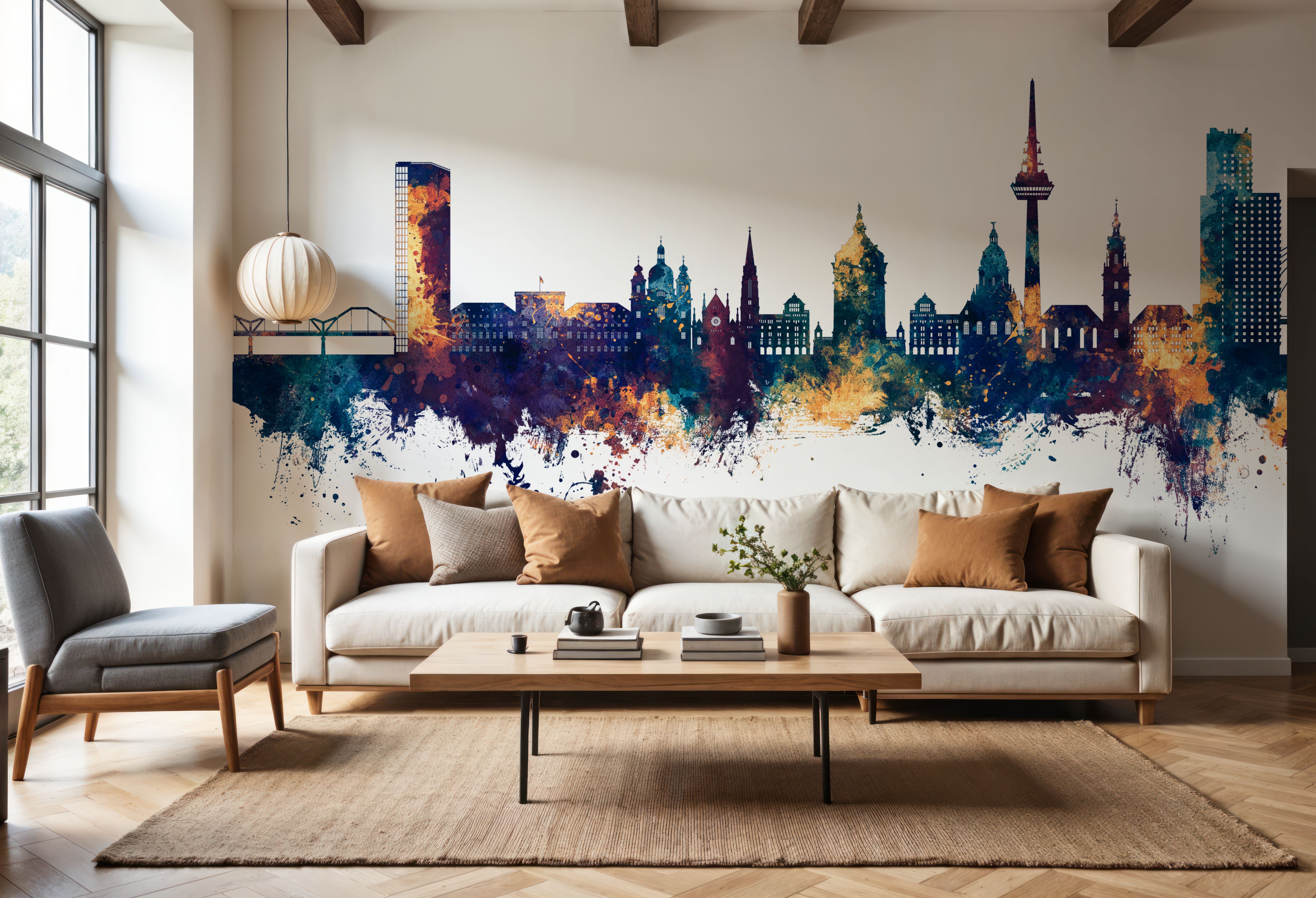 Mannheim Germany Skyline Blue & Bronze