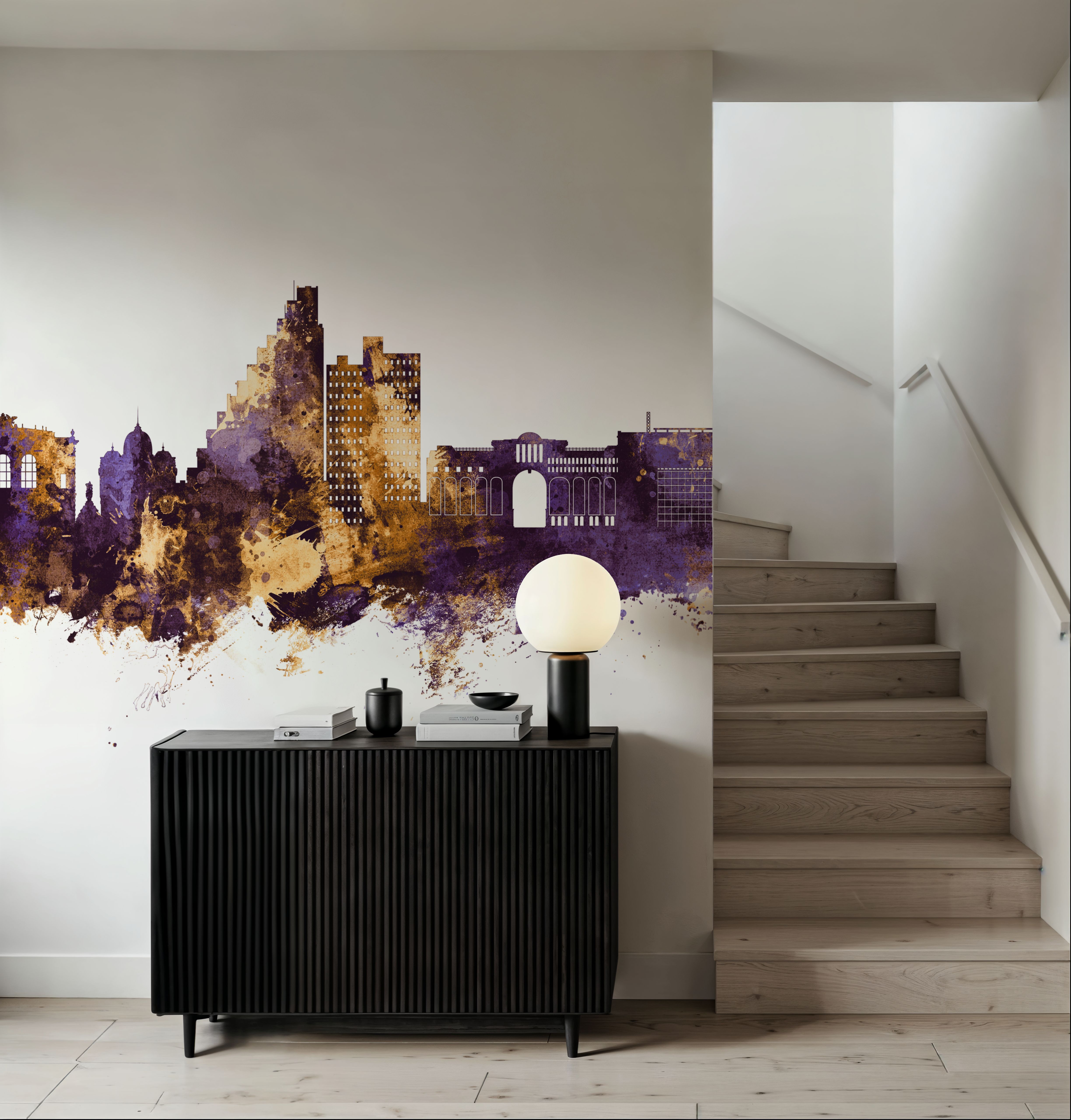 Montpellier Skyline Purple & Gold