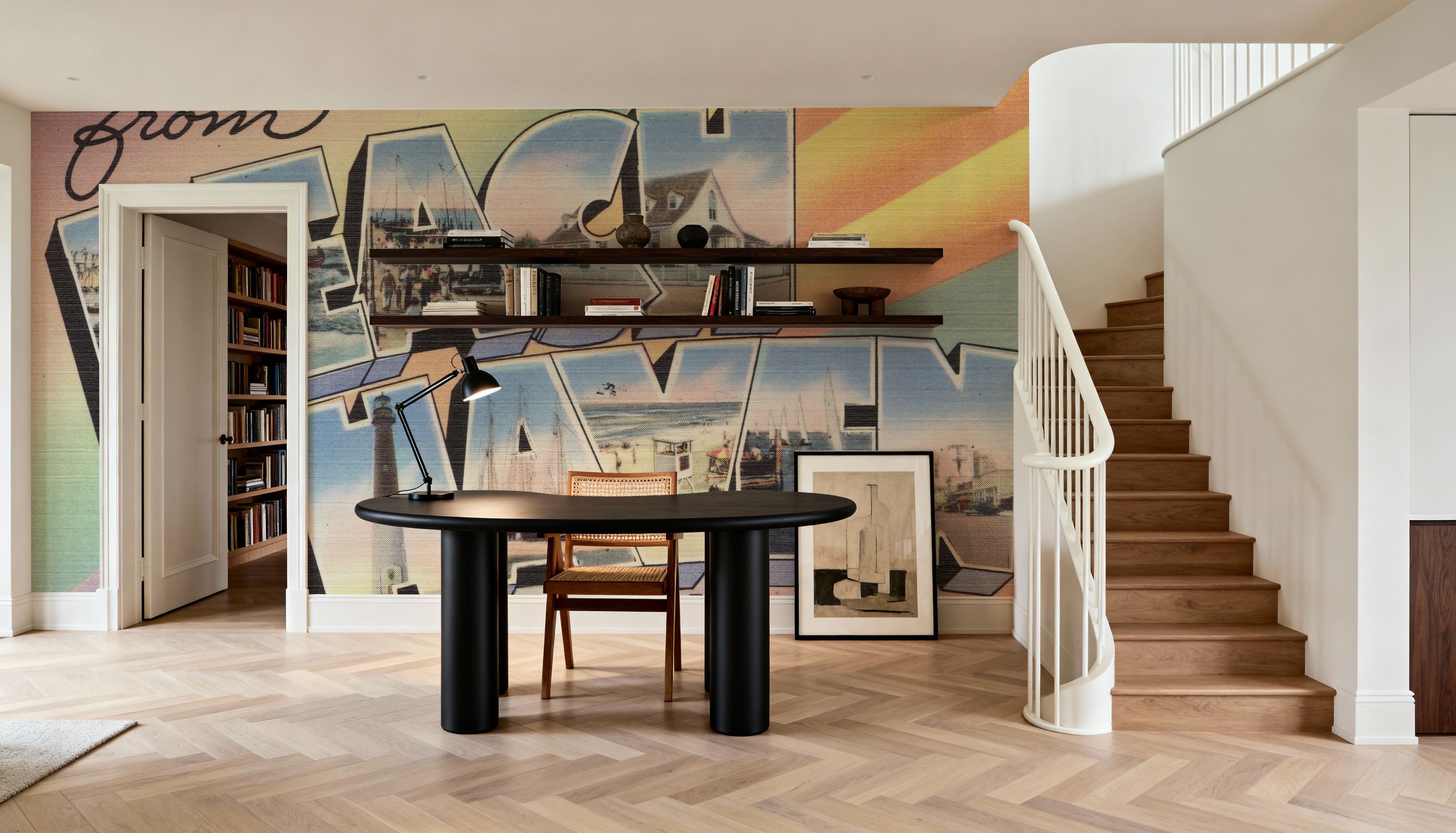 Greetings from Beach Haven - Screenprint Postcard, Wallpaper