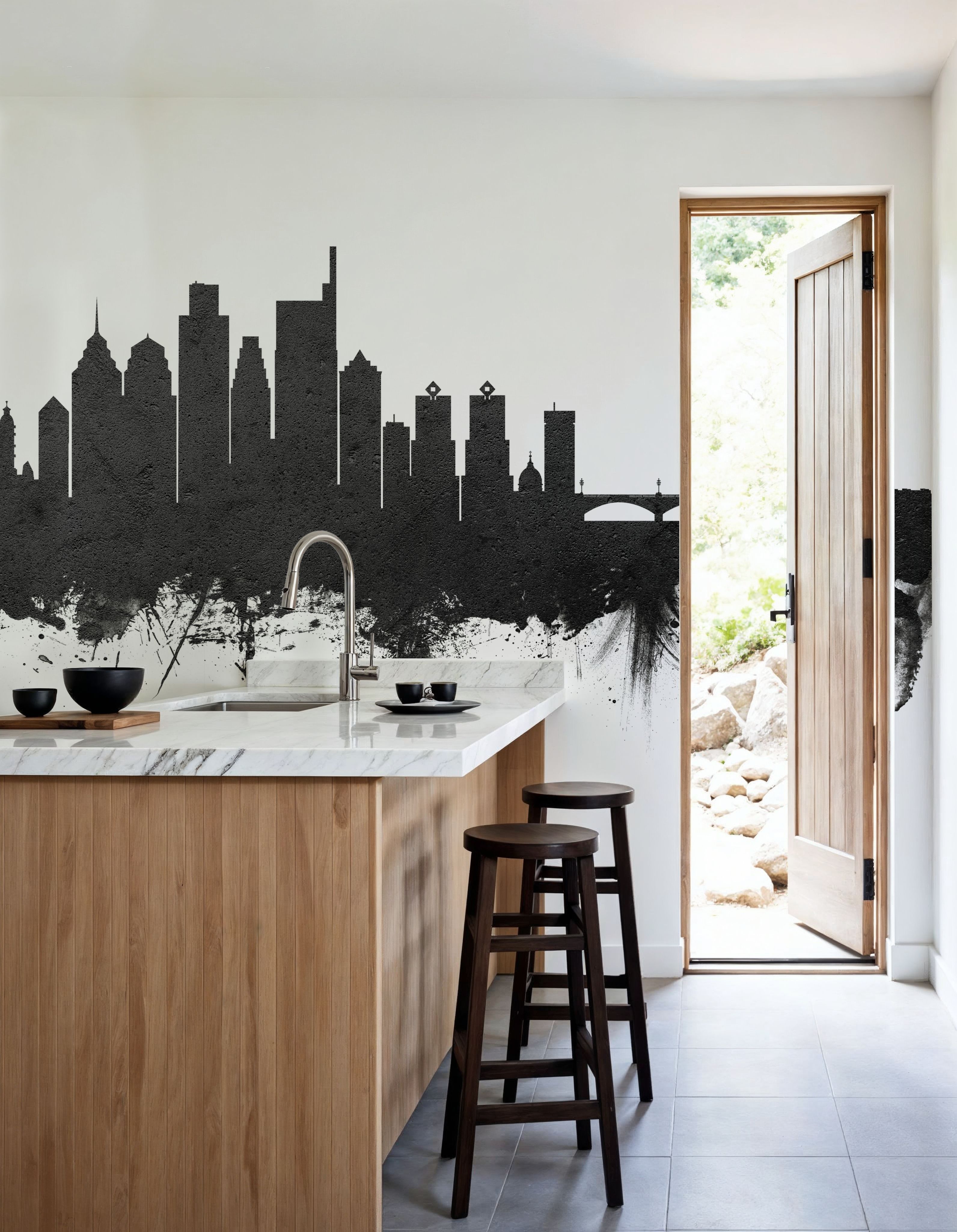 Philadelphia Skyline Black & White