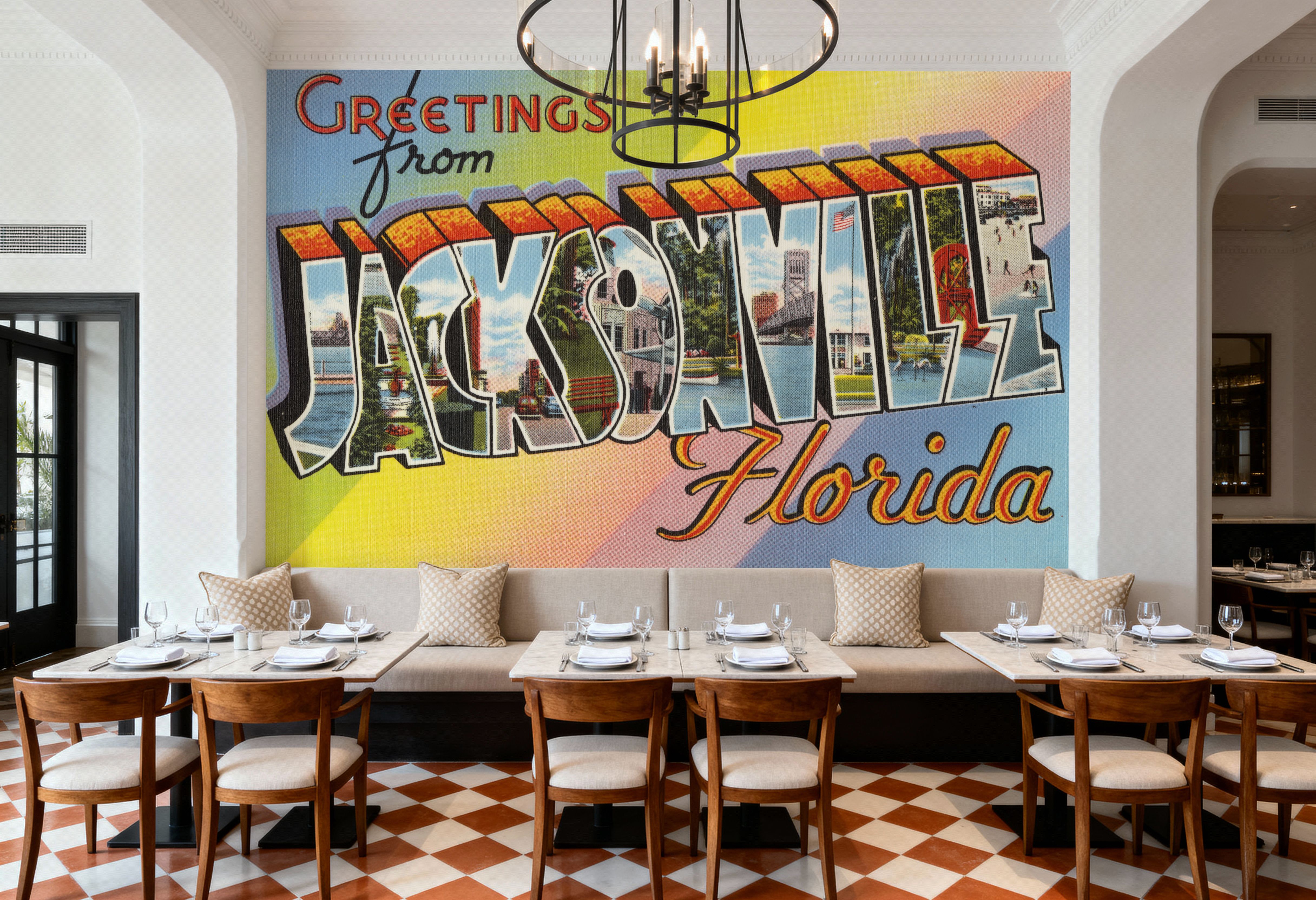 Greetings from Jacksonville - Screenprint Postcard