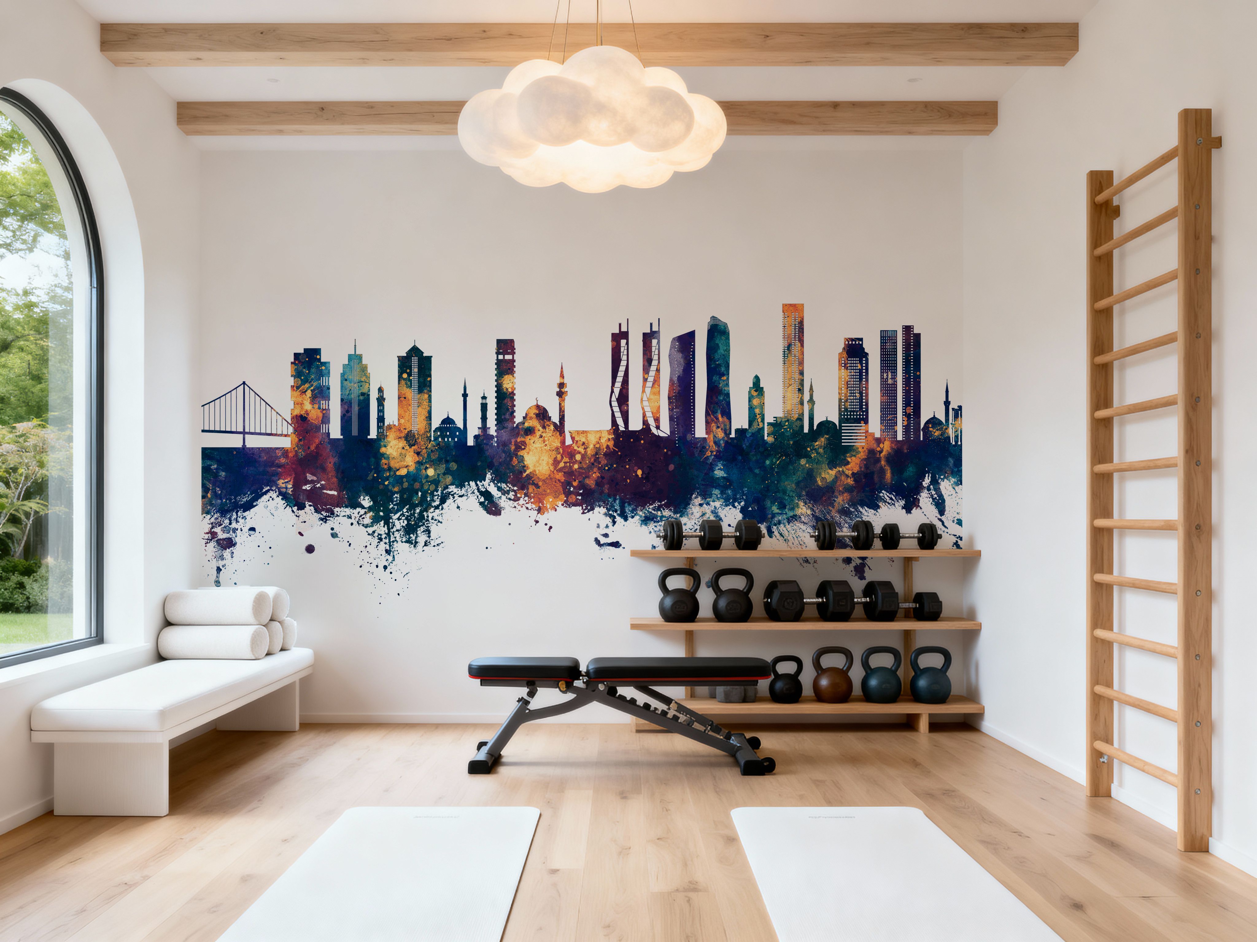 Izmir Turkey Skyline Blue & Bronze