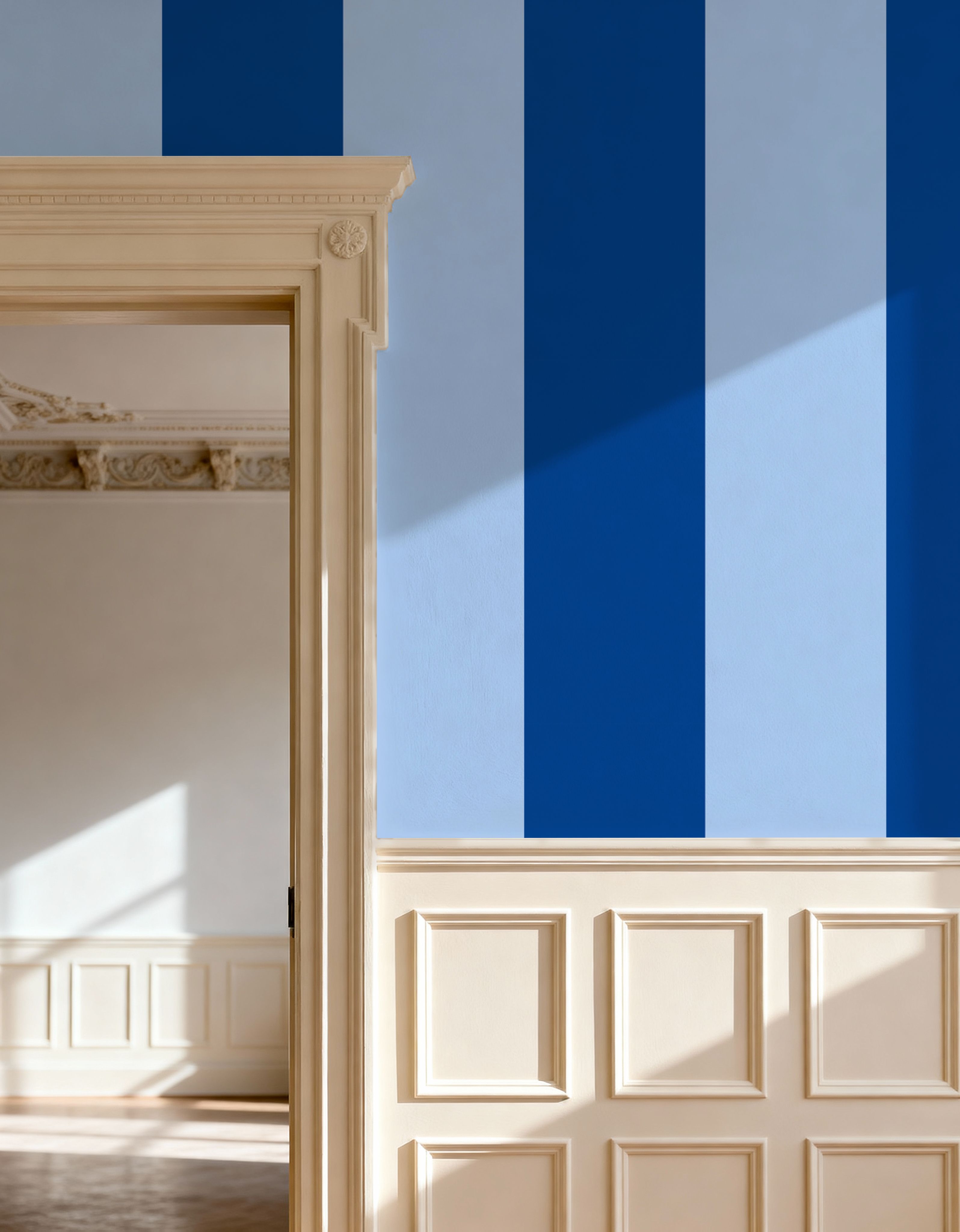 Circus Stripes, Blue on Blue