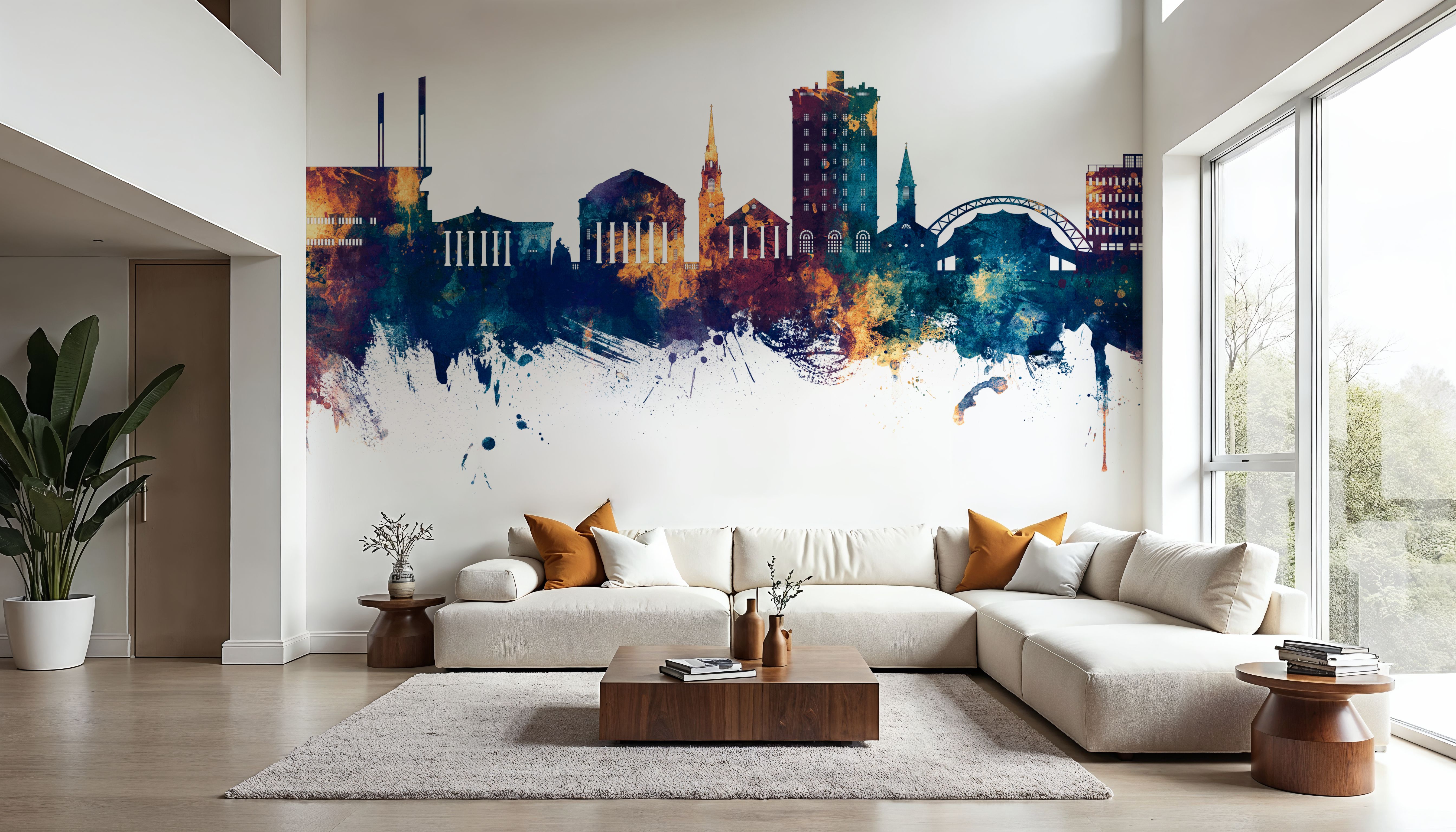 Charlottesville Virginia Skyline Blue & Bronze