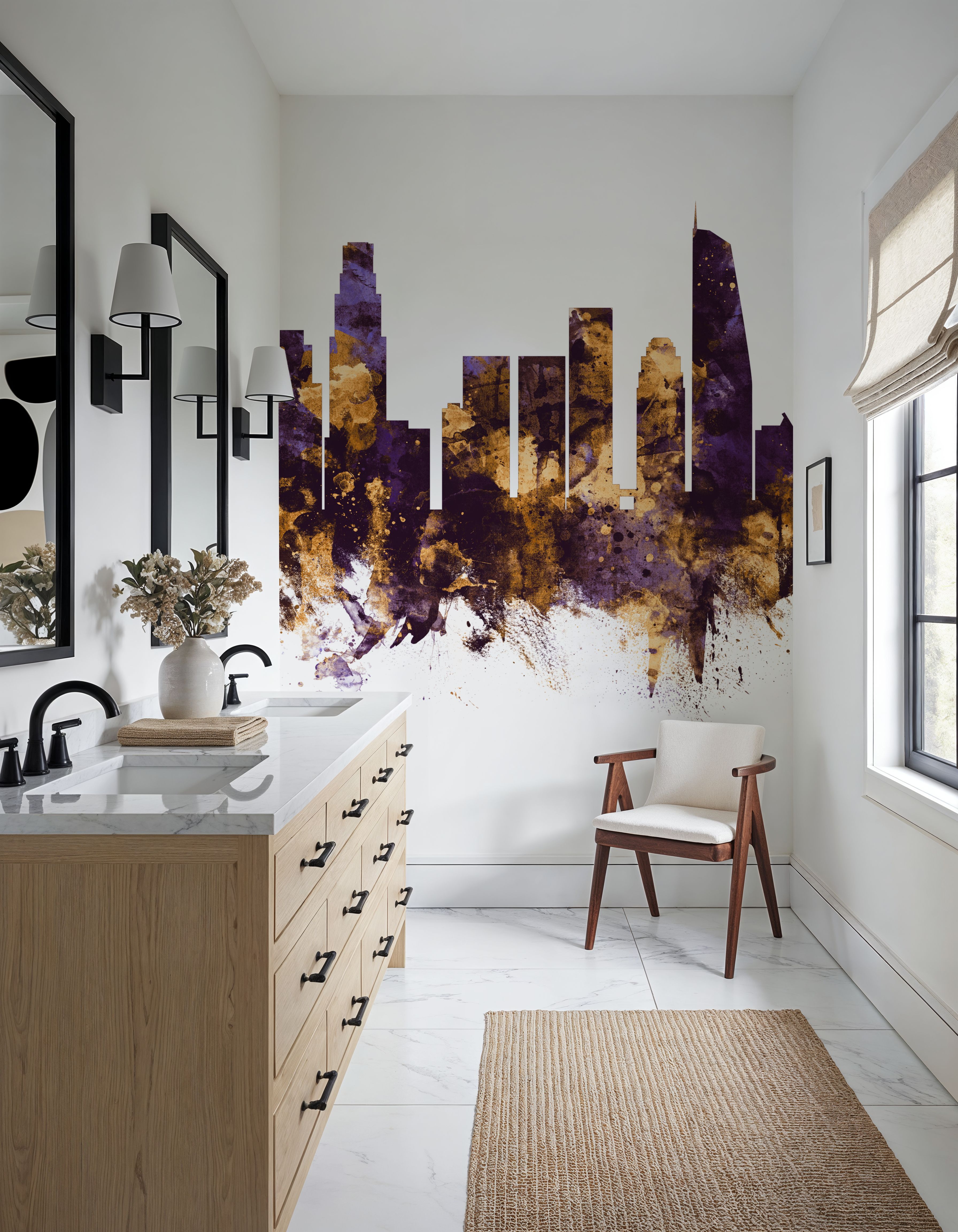 Los Angeles Skyline Purple & Gold