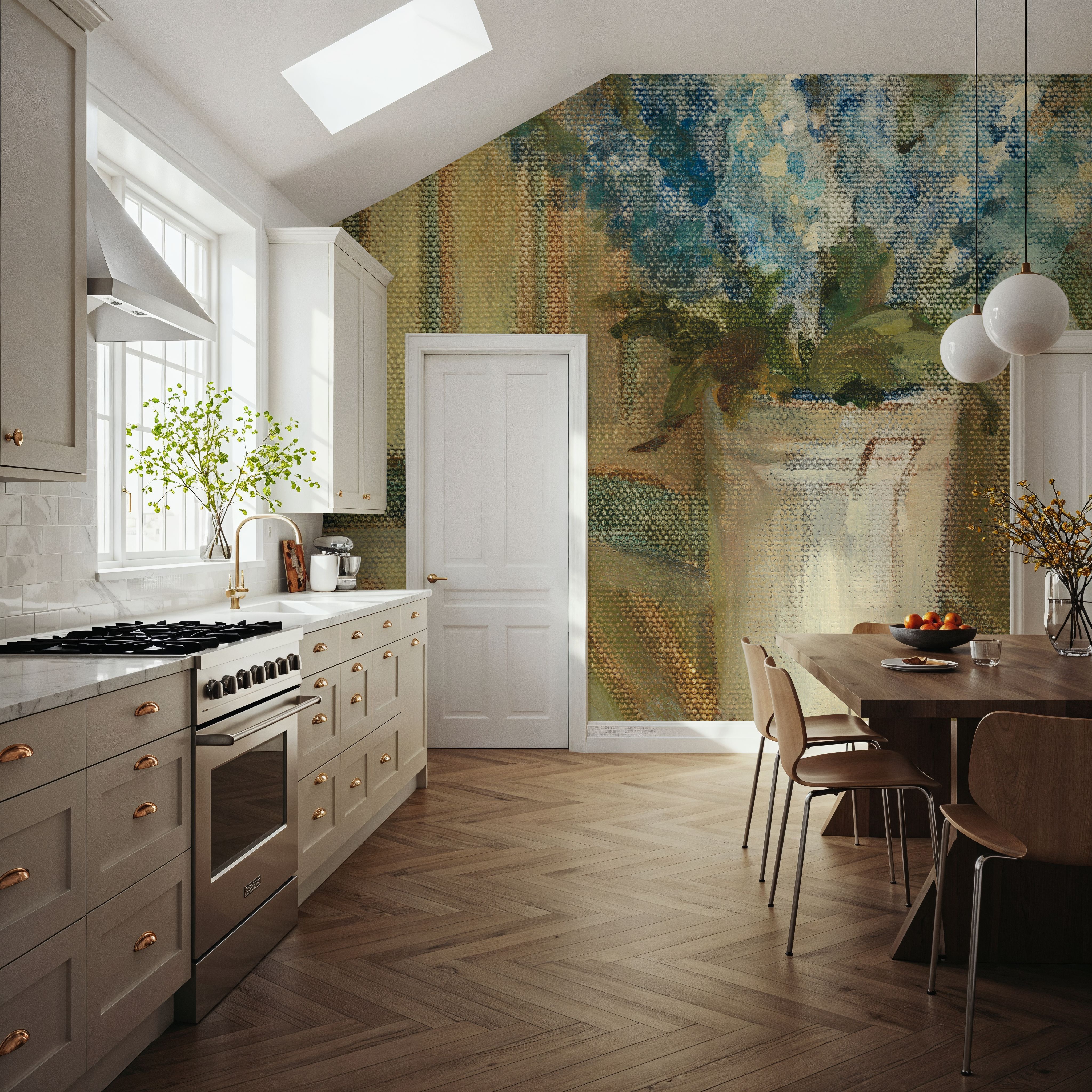 Larkspur Bouquet on Bench