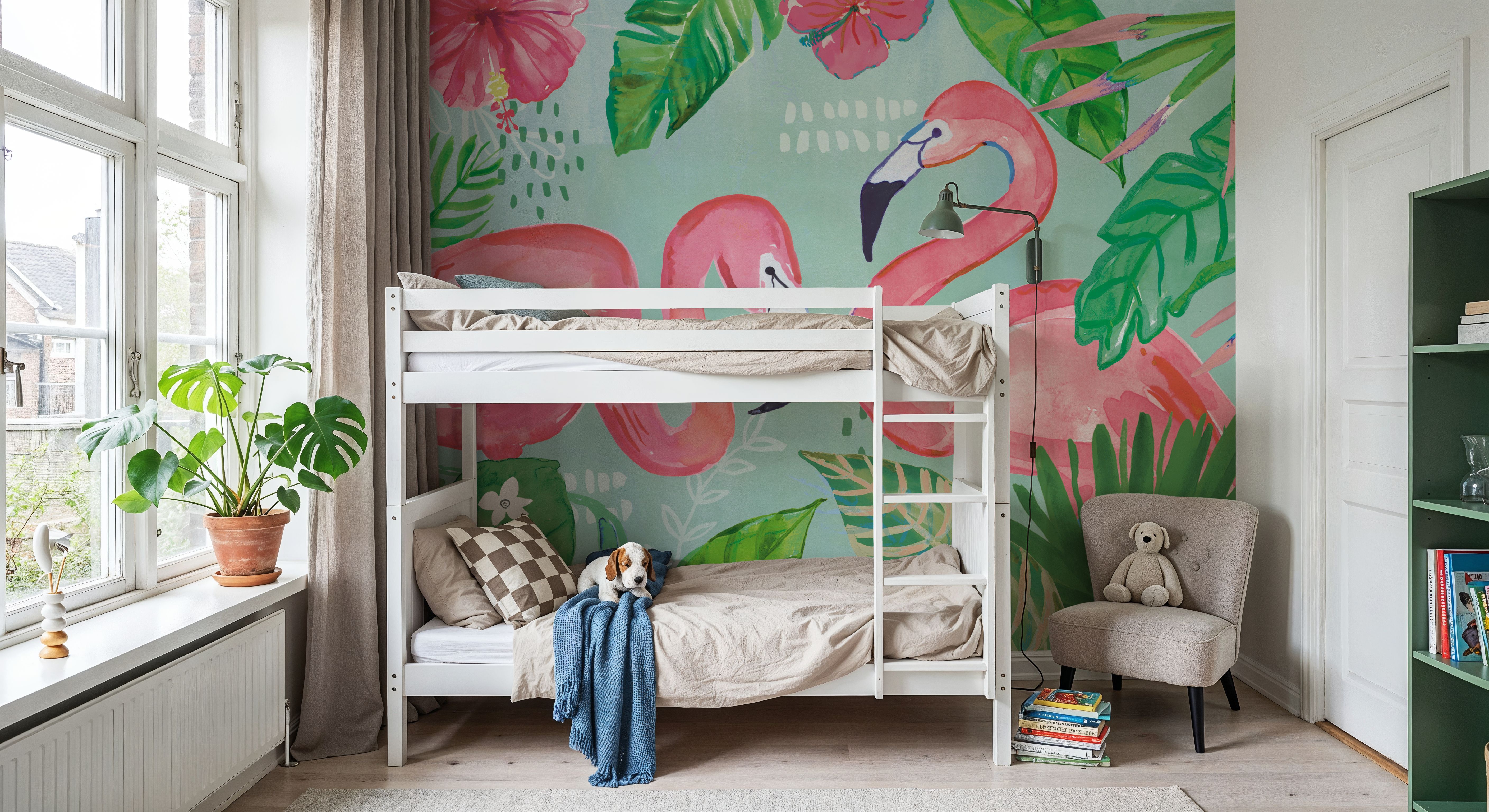 Fruity Flamingos I, Wallpaper