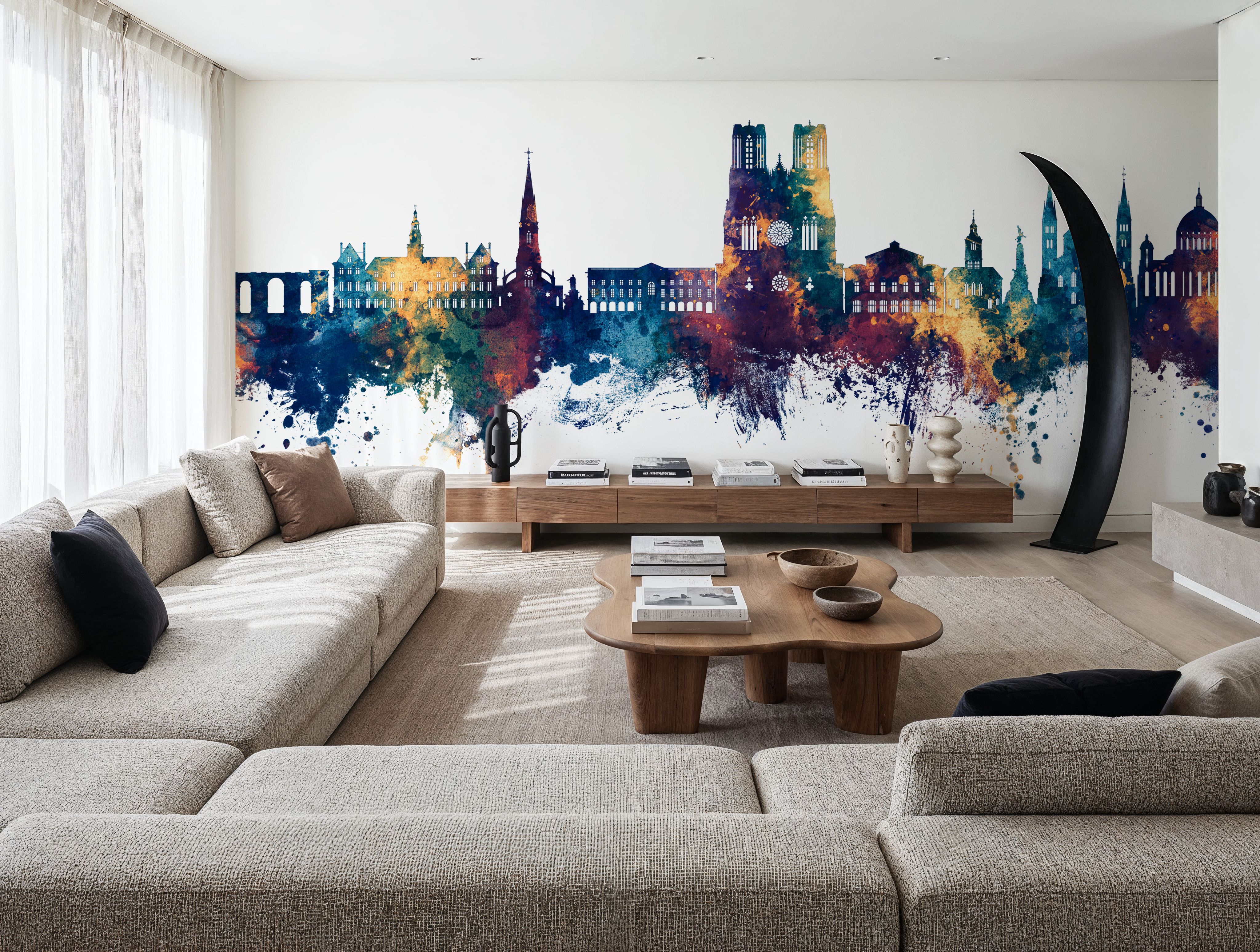 Reims France Skyline Blue & Bronze