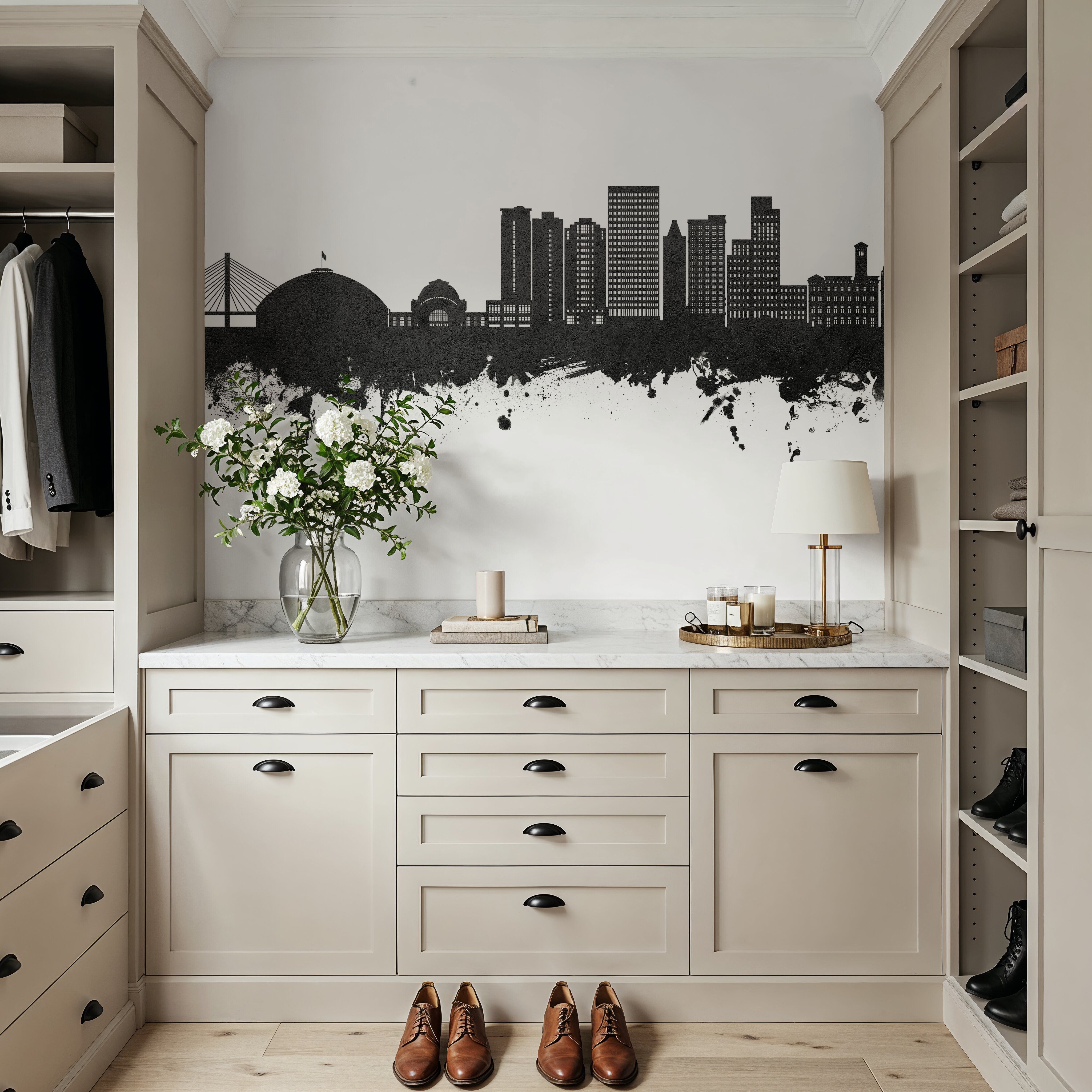 Tacoma Washington Skyline Black & White