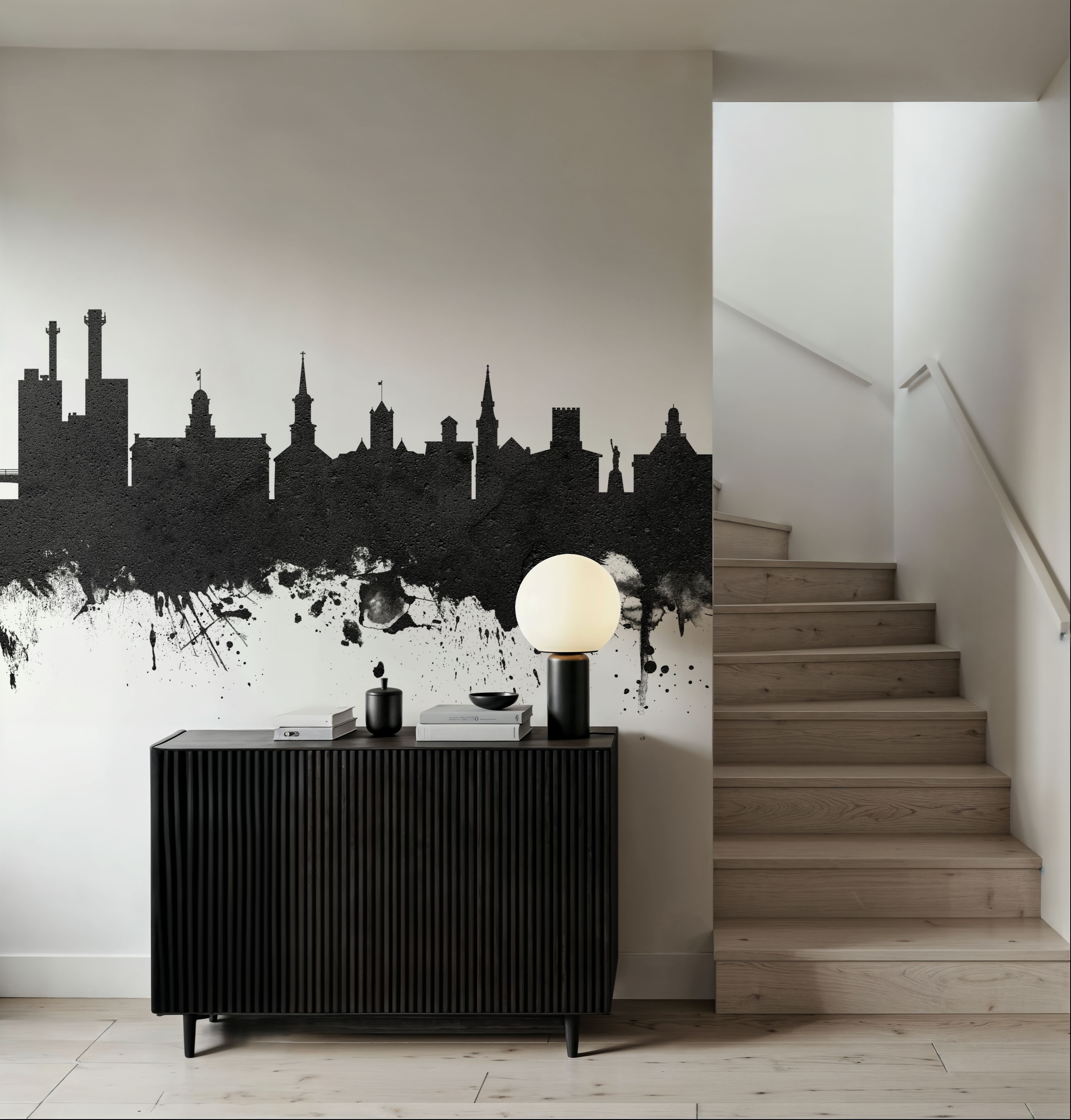 Iowa City Skyline Black & White