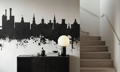Iowa City Skyline Black & White