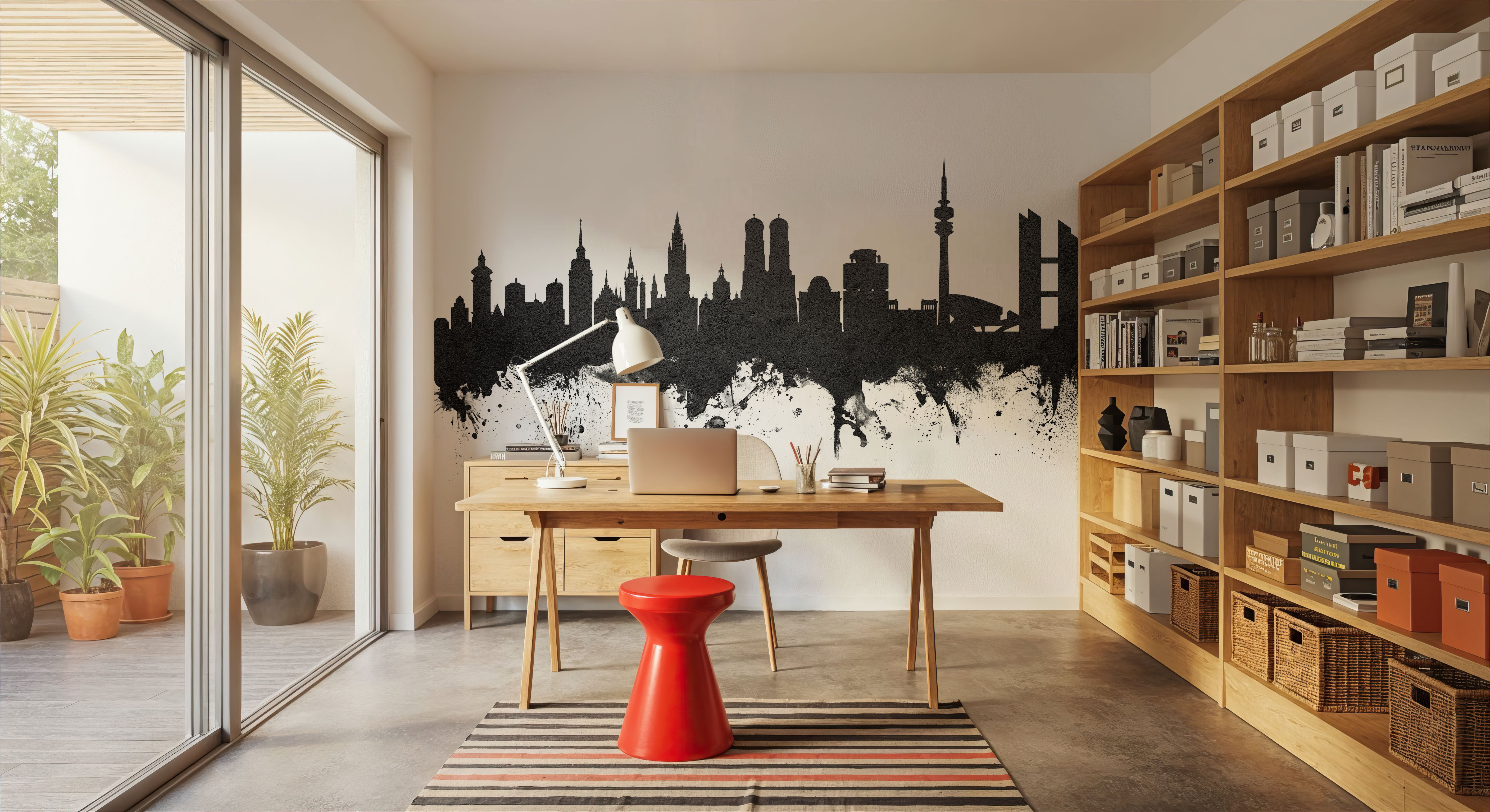 Munich Skyline Black & White