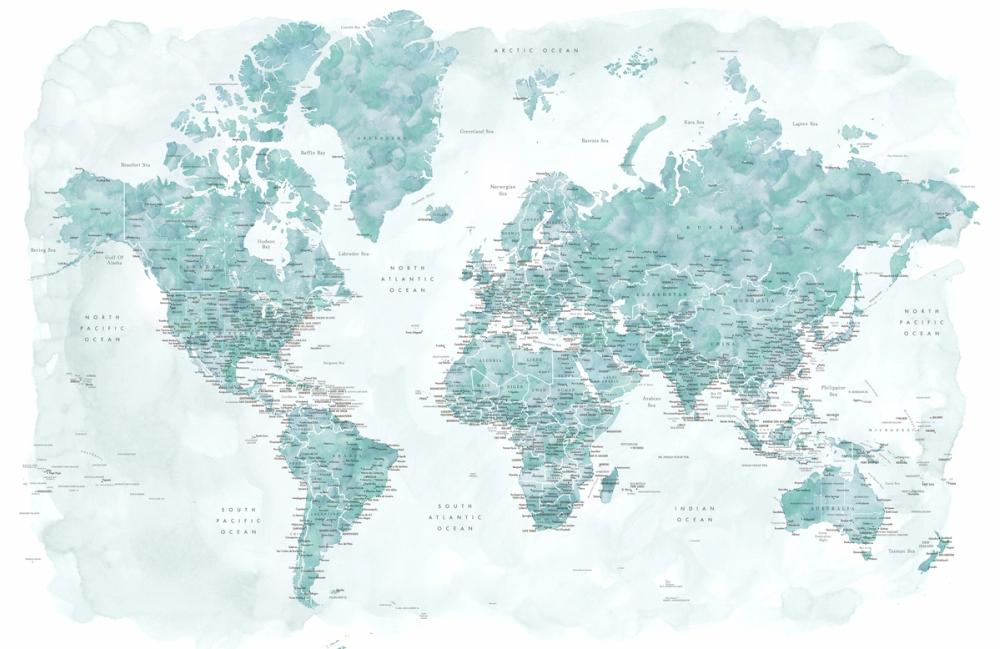 World Map Cities - Gertrudis