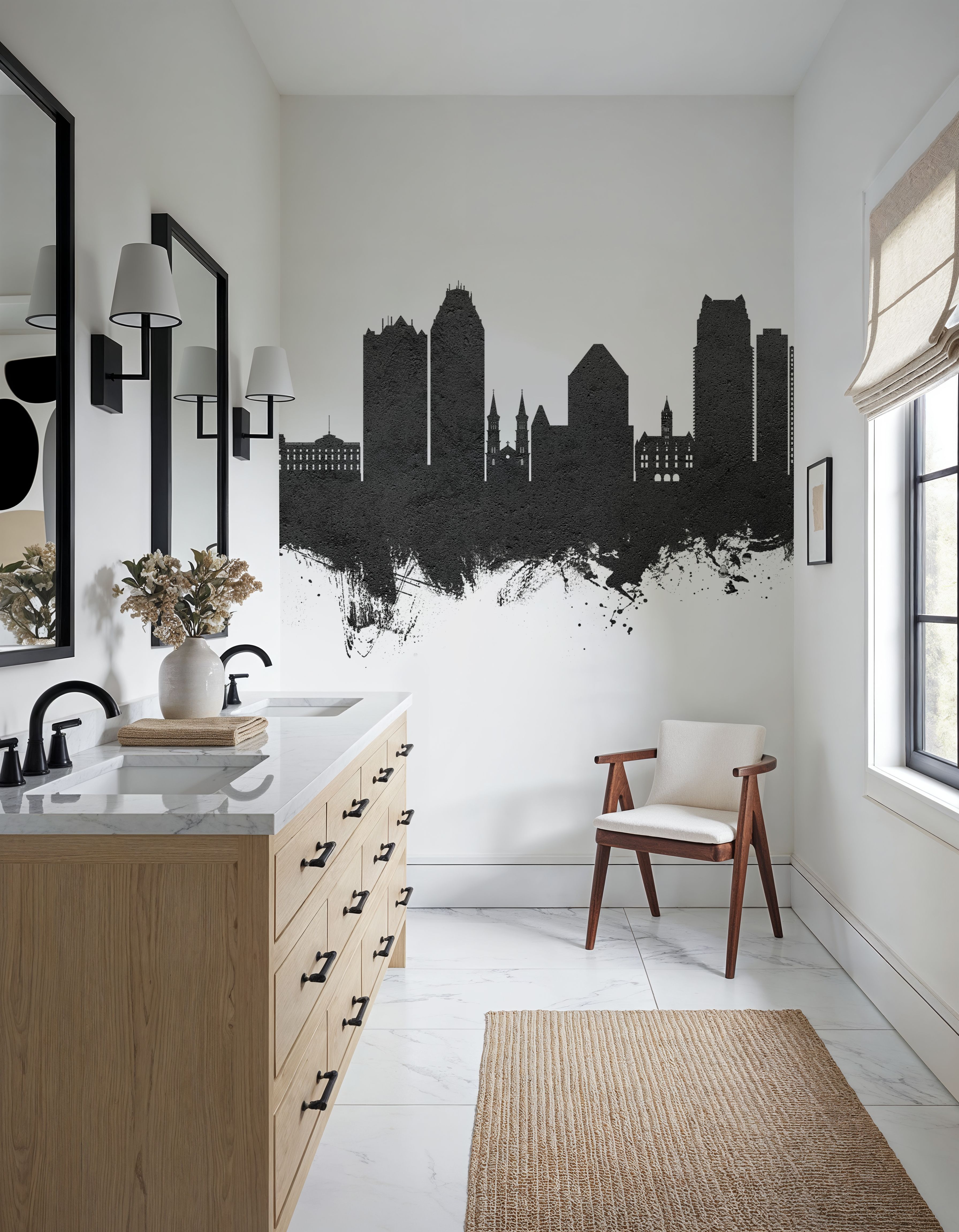 Saint Paul Minnesota Skyline Black & White