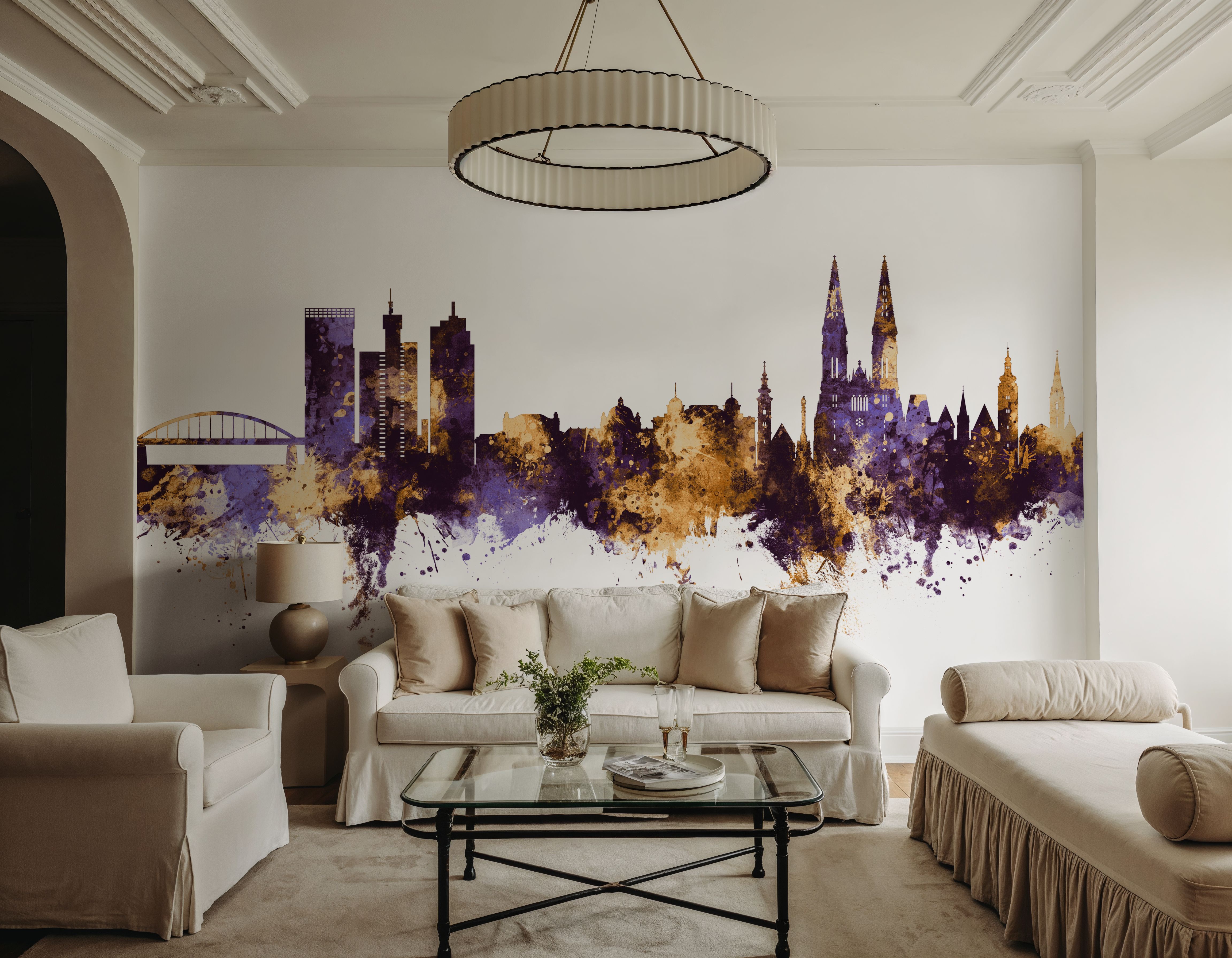 Zagreb Croatia Skyline Purple & Gold