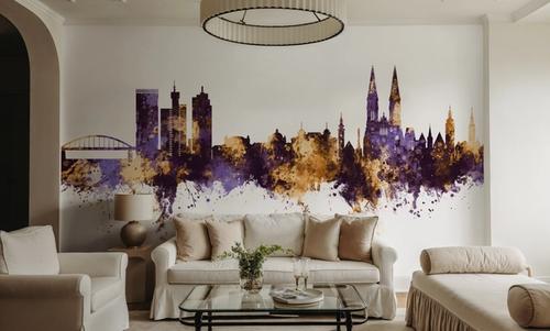 Zagreb Croatia Skyline Purple & Gold