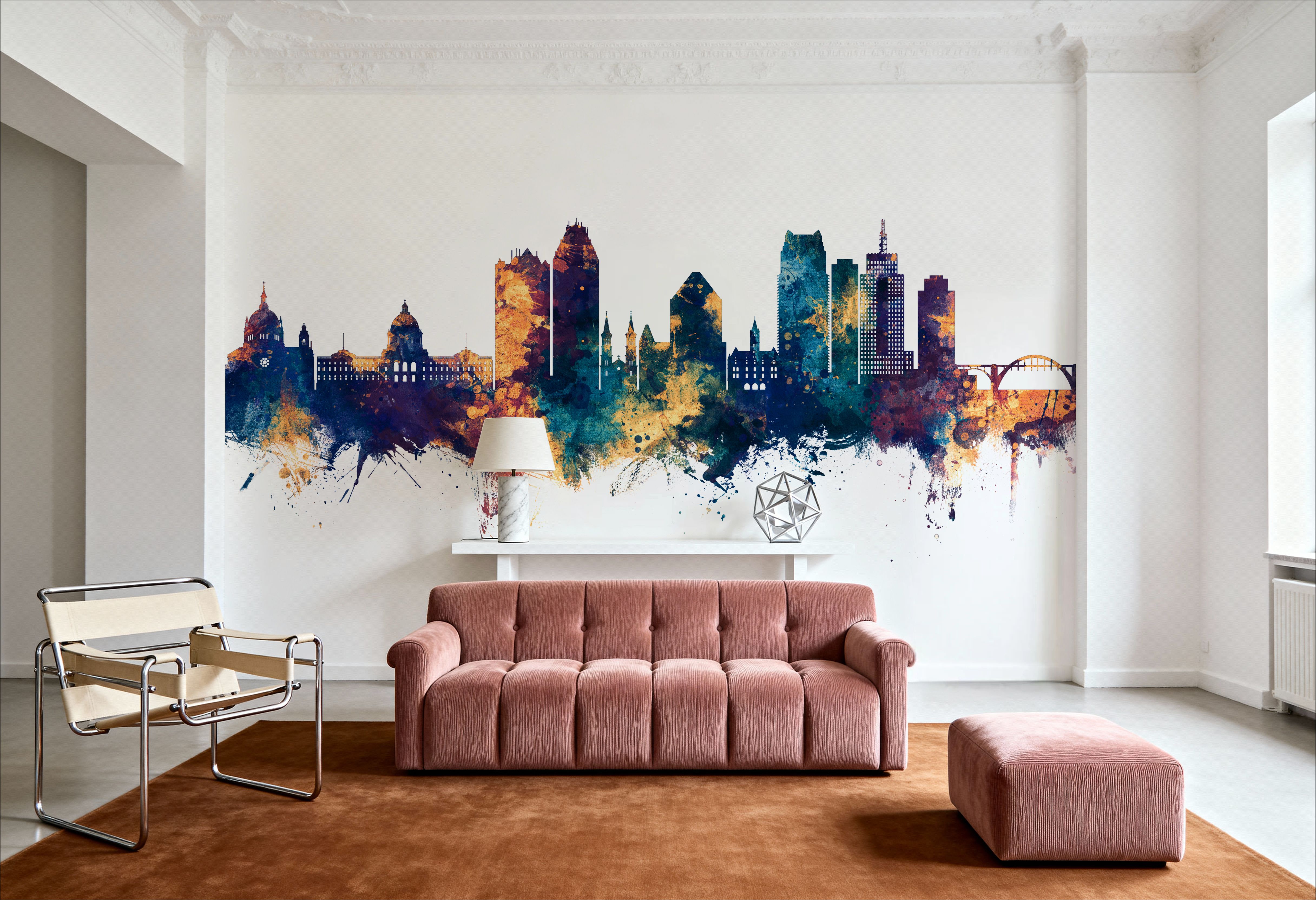 Saint Paul Minnesota Skyline Blue & Bronze