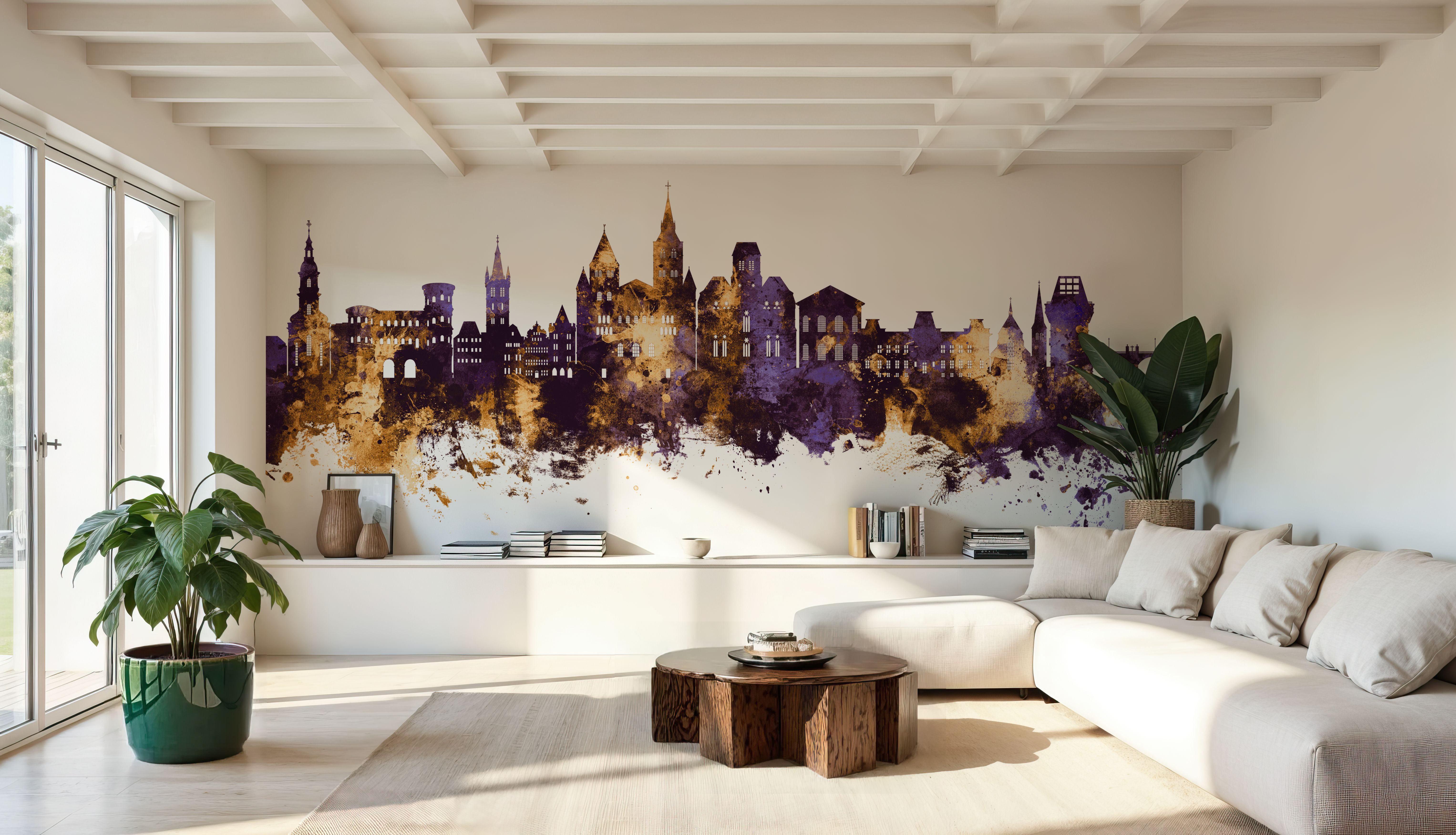Trier Germany Skyline Purple & Gold