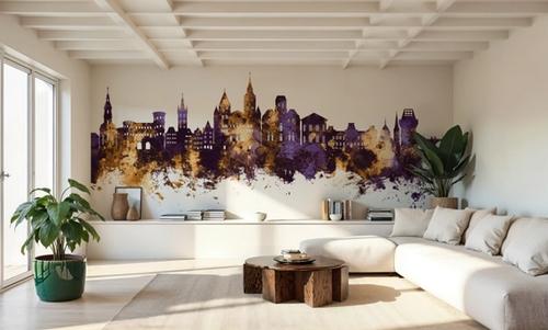 Trier Germany Skyline Purple & Gold