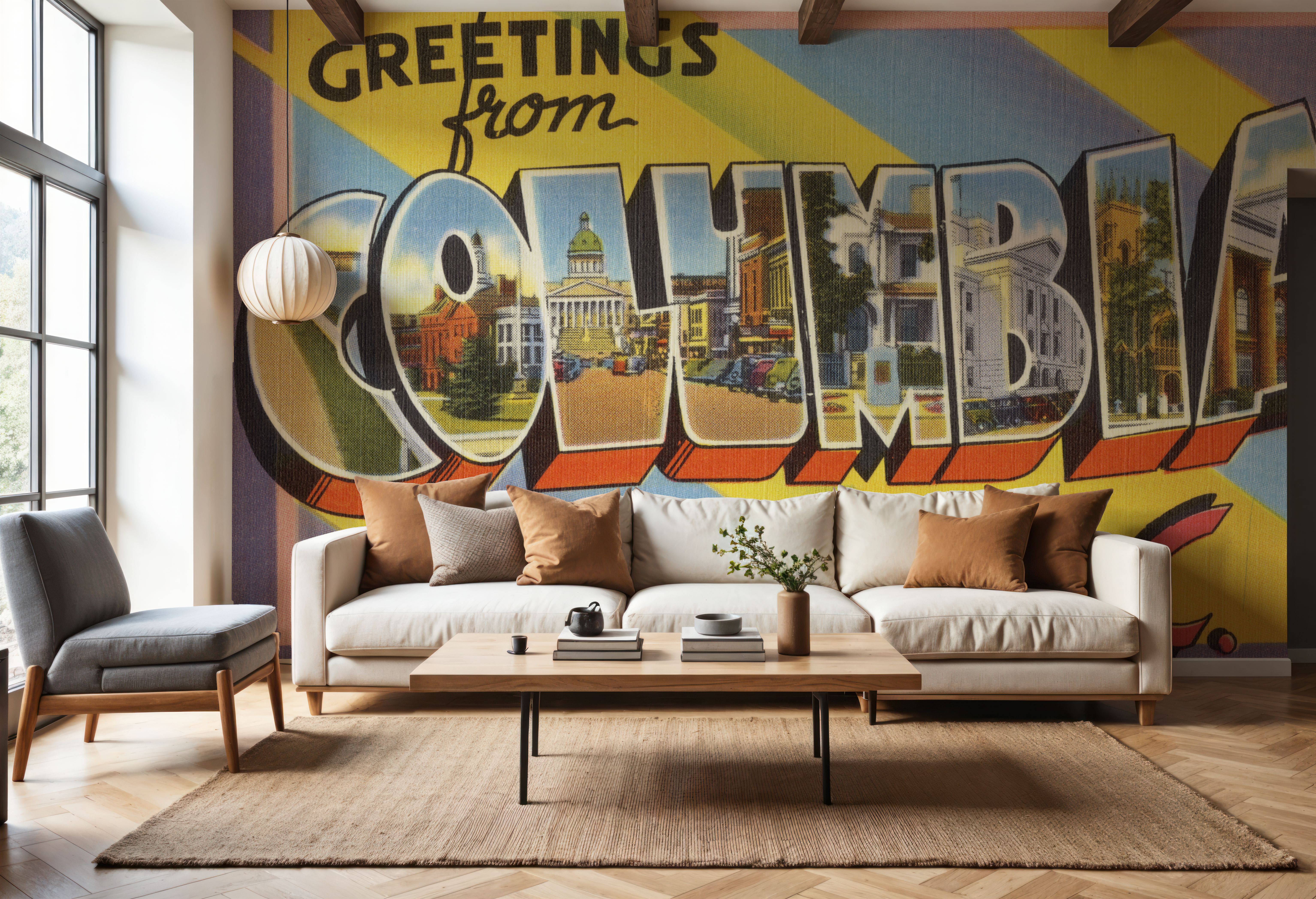 Greetings from Columbia S.C. - Screenprint Postcard