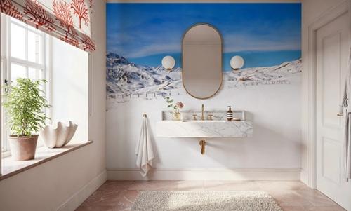 Alpine Serenity White Blue